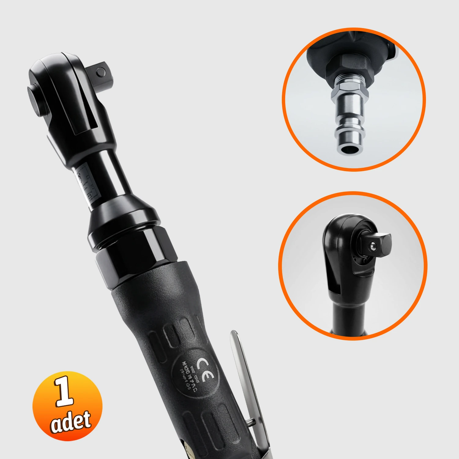 Siyah Dayanıklı Malzeme NTX4871 1/2'' Havalı Cırcır Kol 6.3 KG