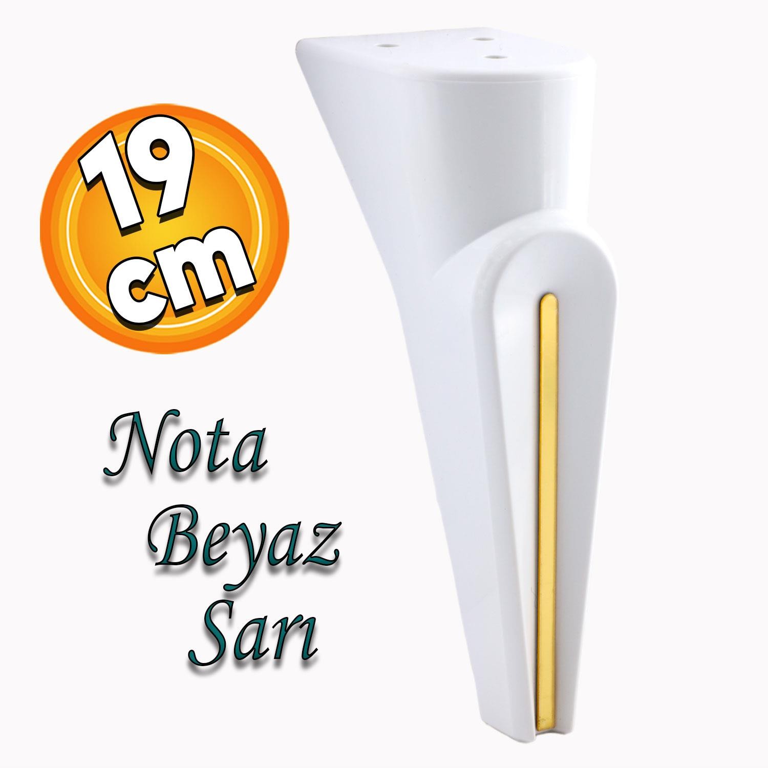 Nota Mobilya Kanepe Sehpa TV Ünitesi Koltuk Ayağı Baza Ayakları Beyaz Altın Gold Sarı 19 cm