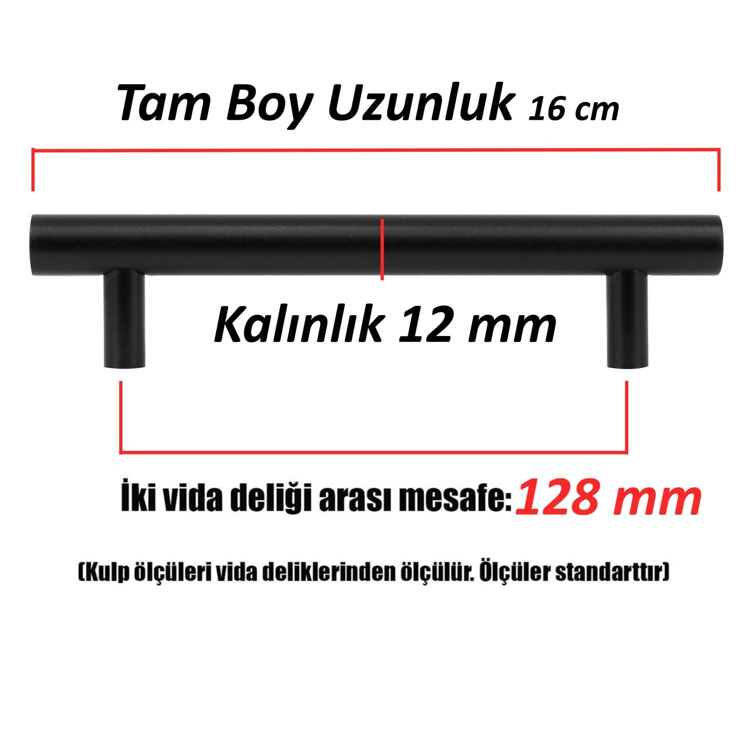 Hitit 10'lu 128 mm 12.8 Cm Çekmece Dolap Dolabı Kapak Kulpu Kulpları Kulbu Metal Kulp Mobilya Mutfak