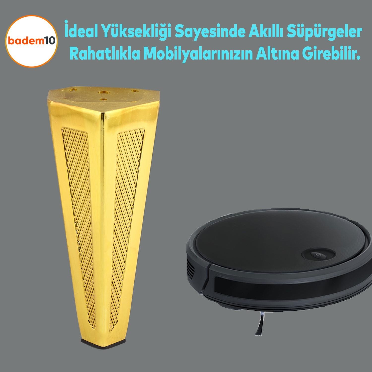 Ovit Koltuk Baza Puf Sehpa Tv Ünite Masa Mobilya Ayağı Ayakları Metal Ayakları 14 Cm Altın