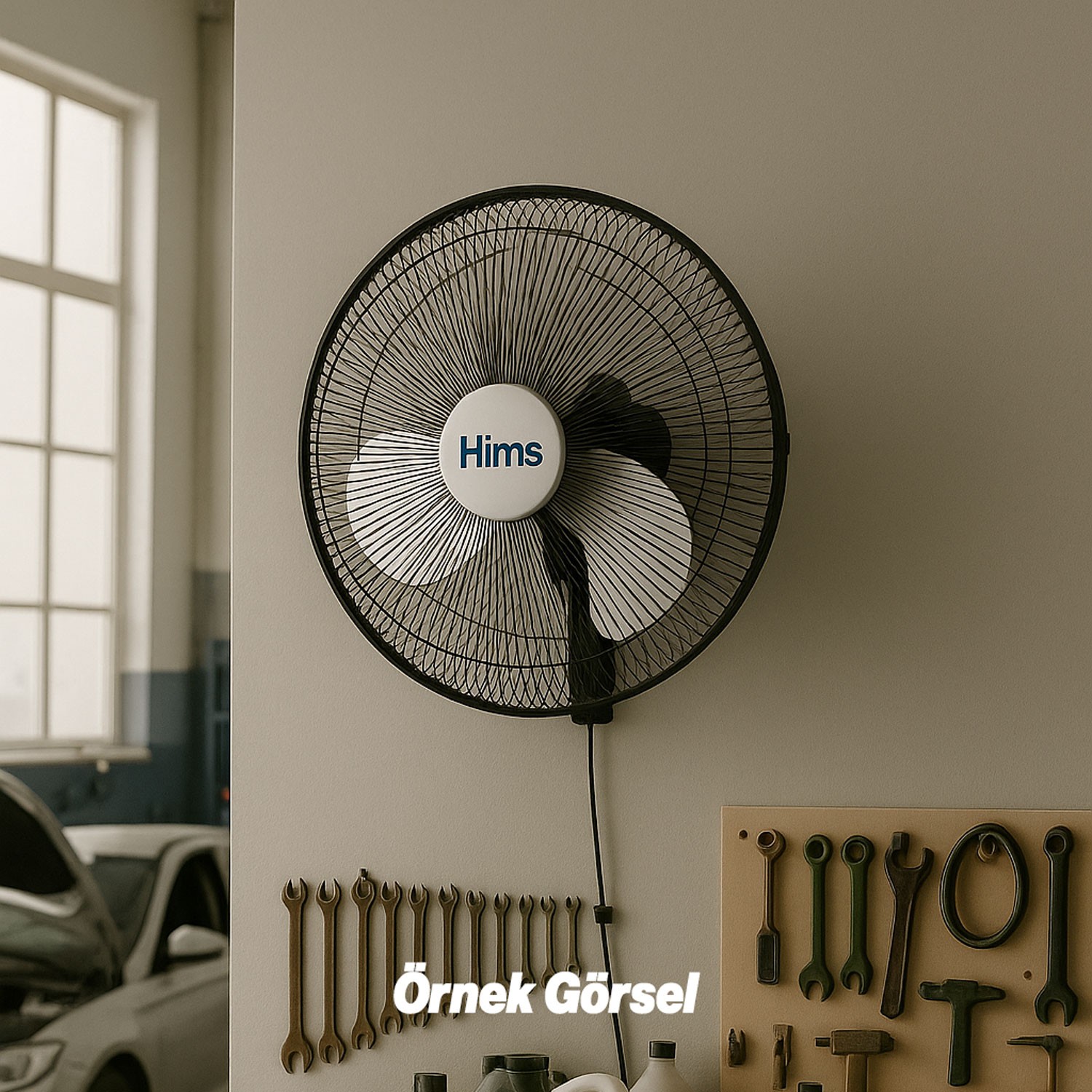 Sanayi Tipi Duvar Vantilatörü Endüstriyel Sessiz Duvara Monte Zincirli Fan 50 cm 130W