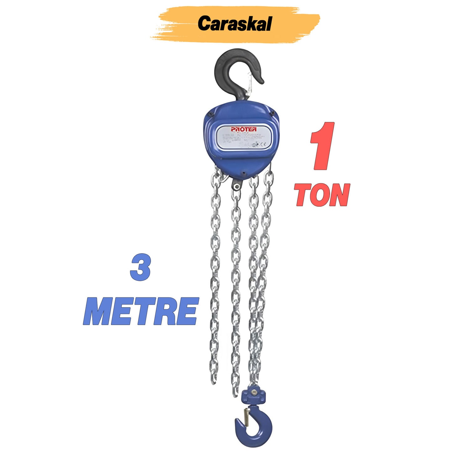 Zincirli Caraskal 1 Ton 3 Metre El Vinci Yük Kaldırma Makinesi Dayanıklı Zincirli Ekipman Ceraskal