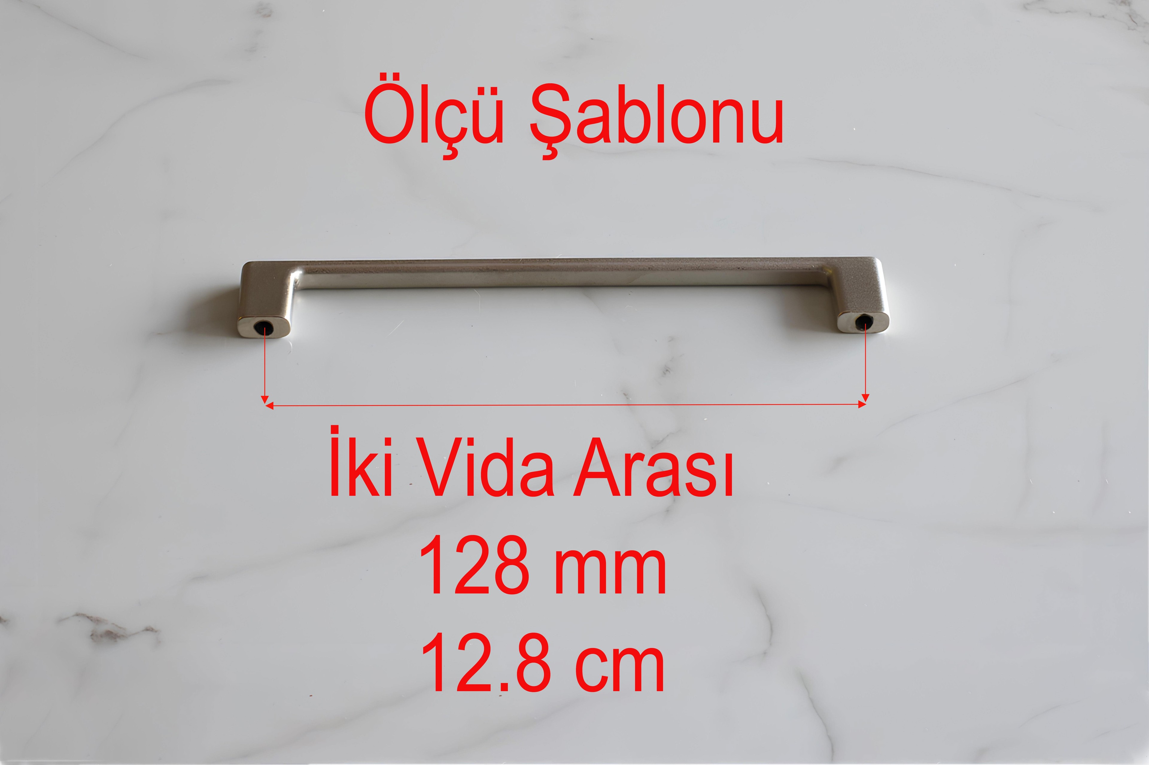 Merve Saten 128 mm Çekmece Dolap Kapak Kulpu Kulbu 128 mm Saten Metal Kulp Mobilya Kulbu Kulp