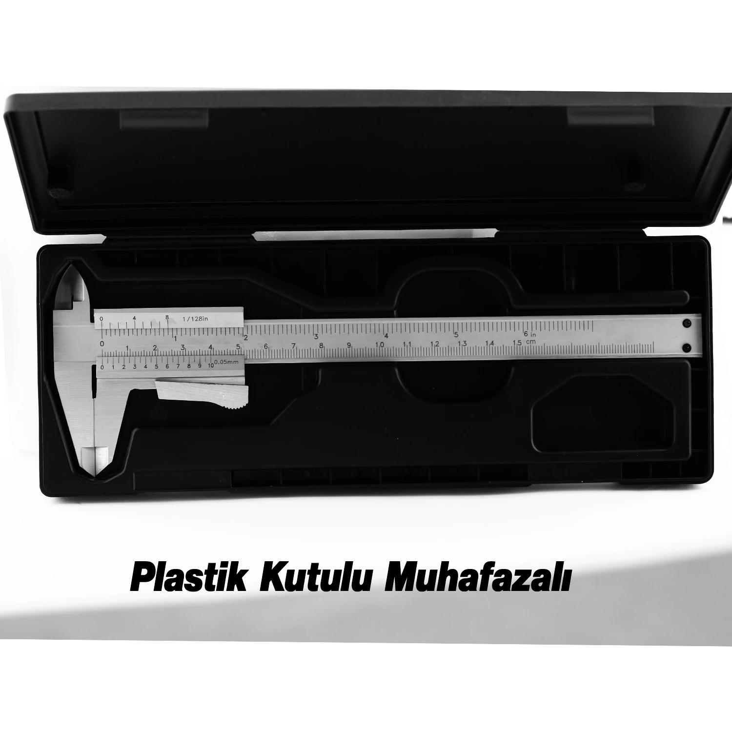 (0.05 Hassasiyet) Kilitli Mekanik Kumpas Monoblok Metal Gövde 150 mm İç Dış Derinlik Ölçüm Aleti