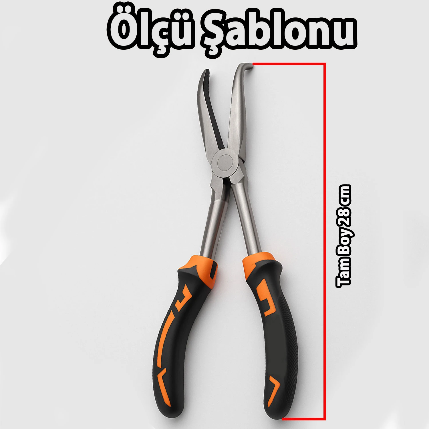 Extra Uzun Eğri Kargaburun 11 inç Kıvrık İnce Burun Pense Paslanmaz Çelik Metal Dayanıklı El Aleti