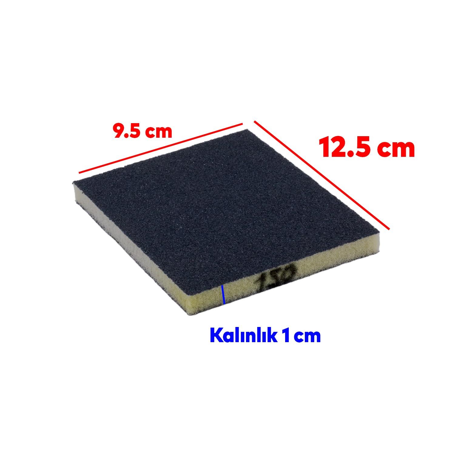 Yassı Sünger Zımpara 9.5 x 12.5 cm Takoz Blok Flex Taşlama Ahşap El Zımparası 150 kum 1 Adet