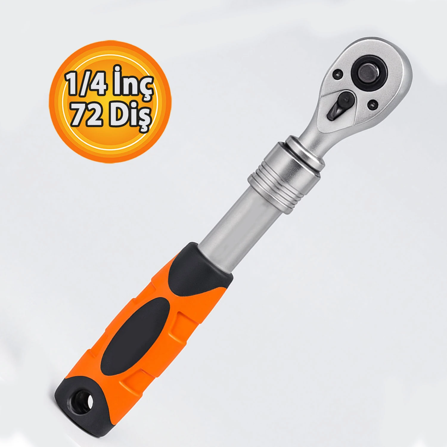 Uzayabilir Cırcır Kolu 72 Diş 1/4 İnç Lokma Anahtarı Çelik Profesyonel Yüksek Tork İnce Yapı