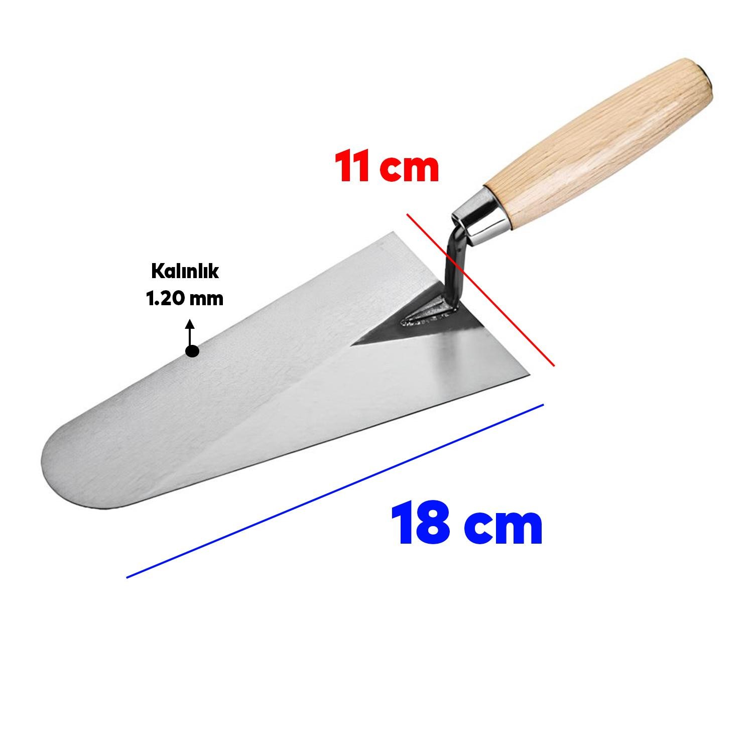 Ahşap Saplı Sıva İnşaat Malası Sıvacı Mala 18 Cm 1.2 mm Kalınlık Rockwell Yay Çeliği Papatya Kaynak