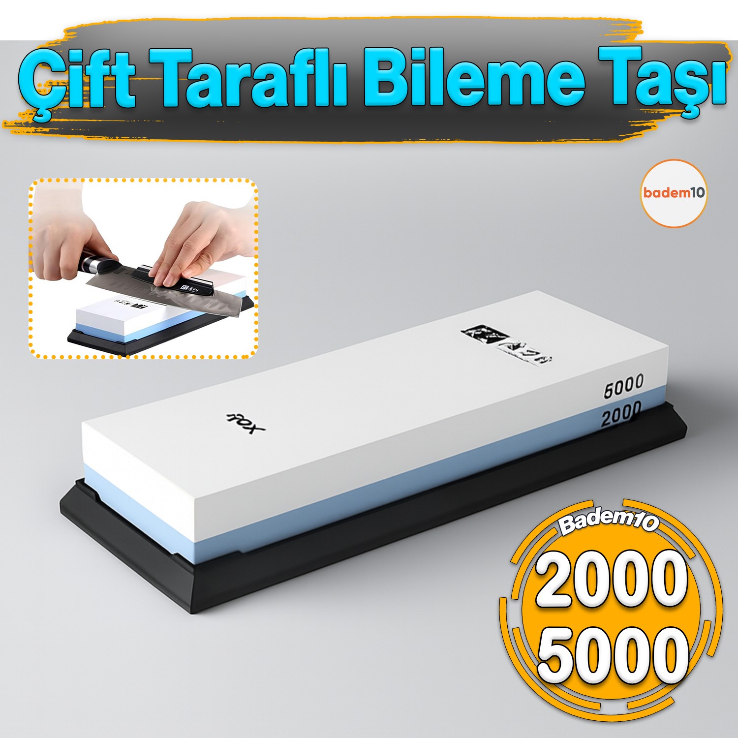 2000/5000 Grit Çift Taraflı El Taşlama Profesyonel Bıçak El Aletleri Makas Şef Biley Bileme Taşı Set