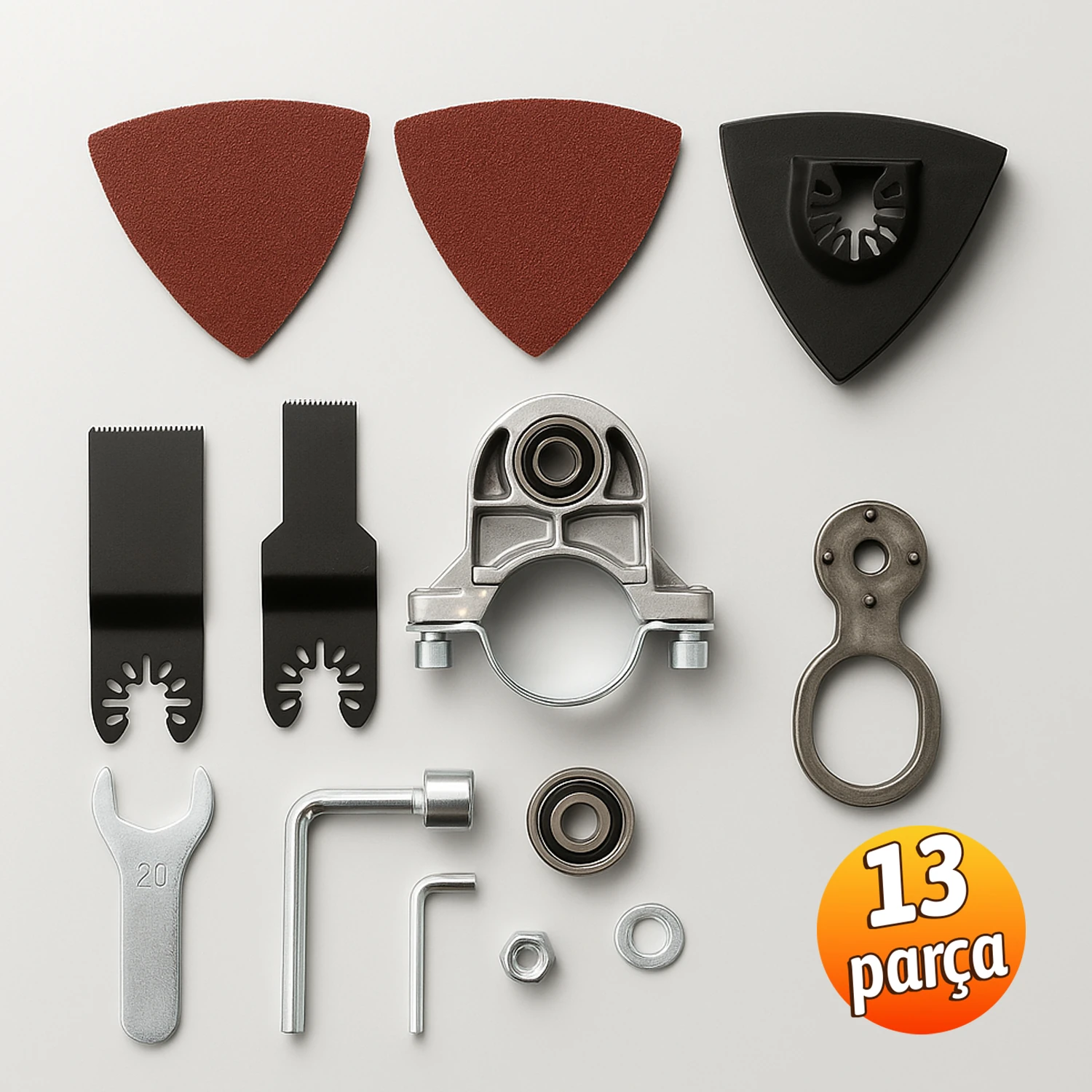 Metal Çok Amaçlı Kesme Zımparalama Aparatı M14 Uyumlu 115 mm Spiral Adaptör 13 Parça