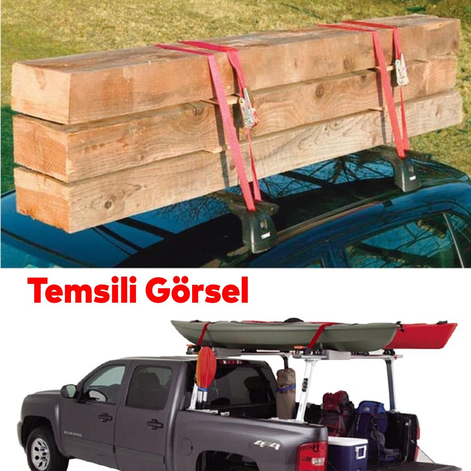 Spanzet Yük Gerdirme Eşya Sabitleme Halatı Cırcırlı Gırgır 800 kg 4 Metre SG27-4 Ratchet Strap