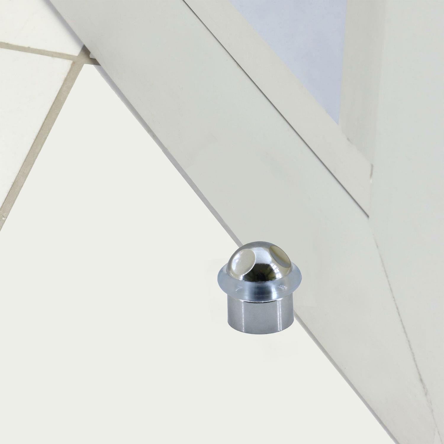 Kapı Stoperi Kapı Durdurucu Tutucu Tamponu Silikonlu Contalı Stopu Vidalı Parlak Krom 35 mm