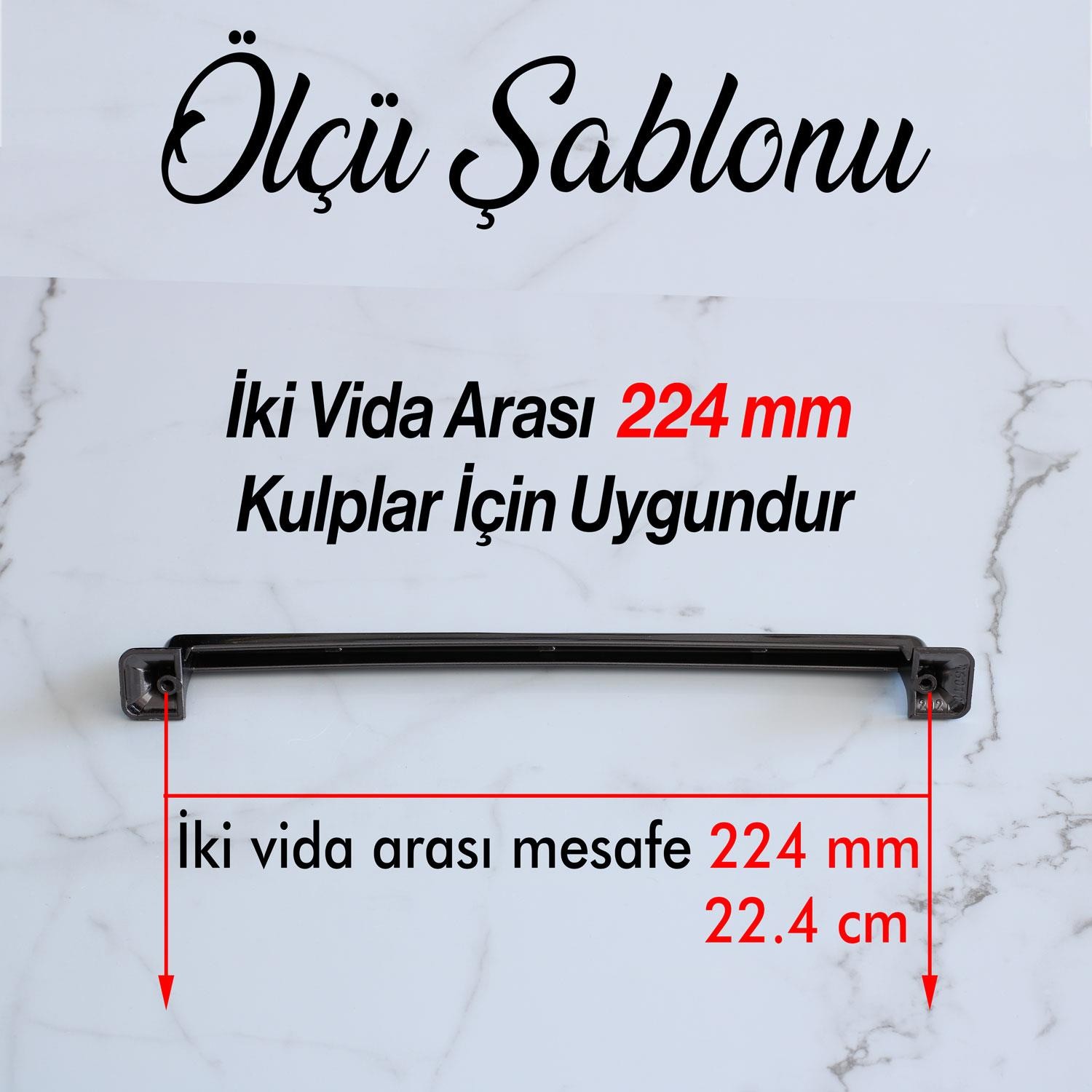 Penguen Füme Metal Kulp 224 mm 22.4cm Mobilya Çekmece Mutfak Dolabı Dolap Kulpları Kapak Kulpu Kulbu