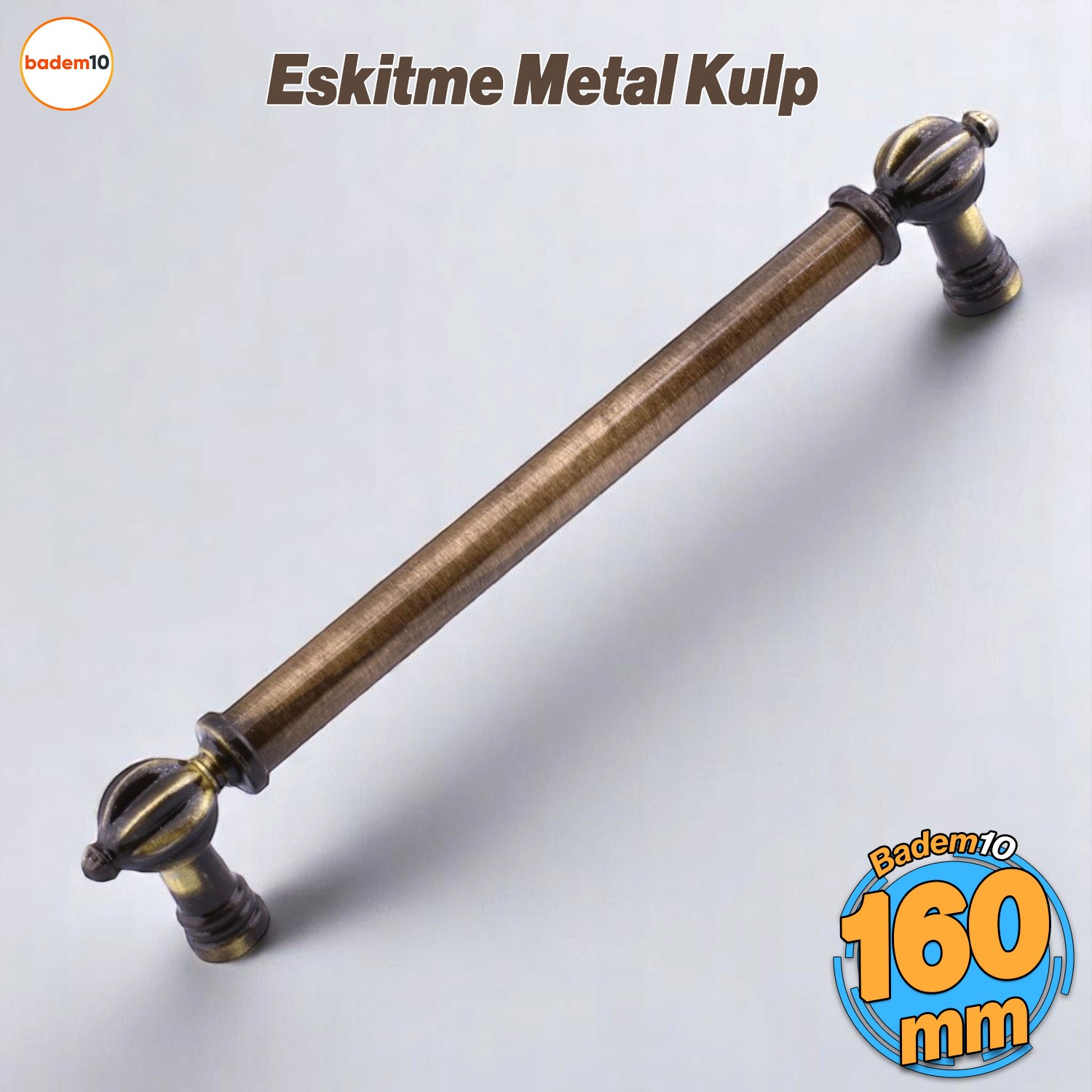 Defne Metal Eskitme Antik Sarı Kulp 160 mm Mobilya Çekmece Mutfak Dolabı Dolap Kulpları Kulb Kulpu