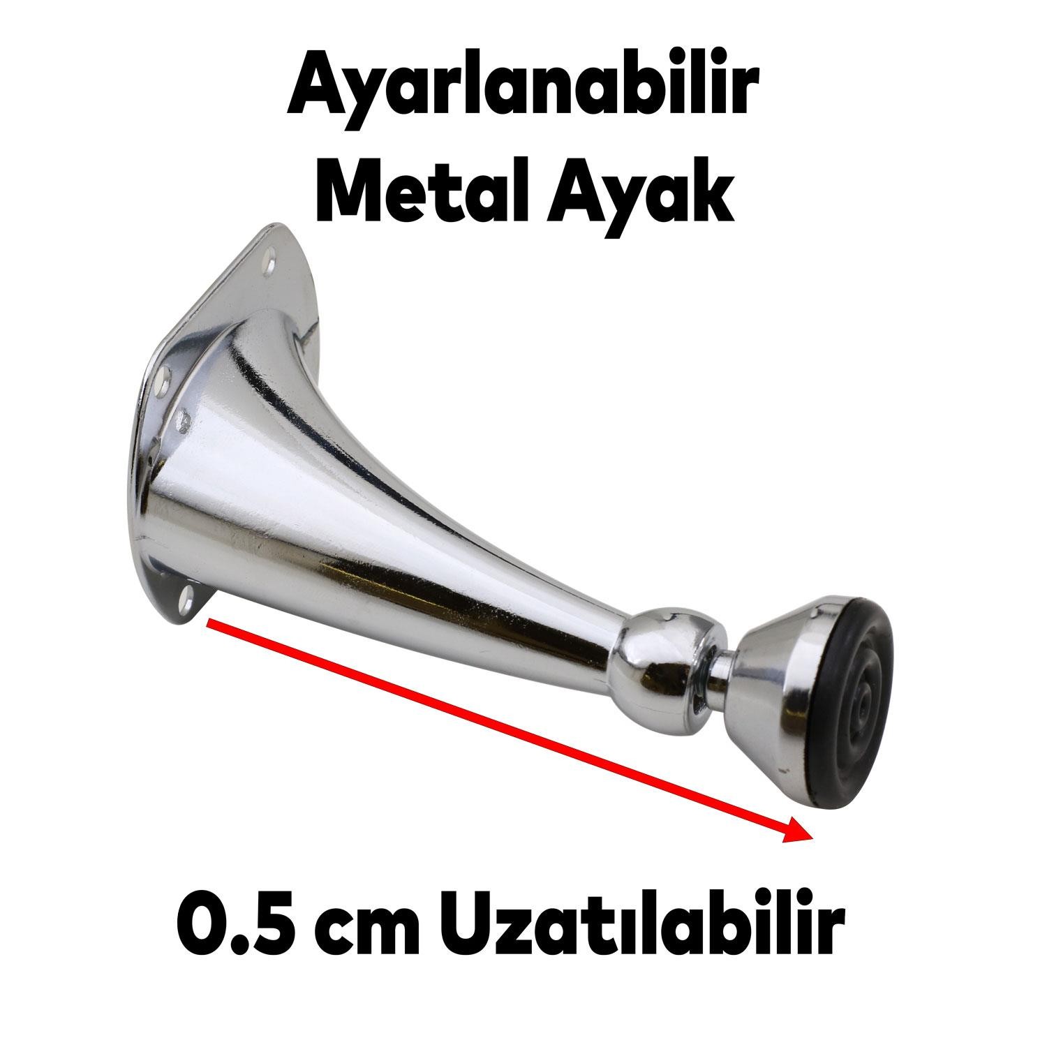 Mobilya Sehpa Puf Zigon Metal Ayağı Ayarlanabilir Krom Ayak 11 cm