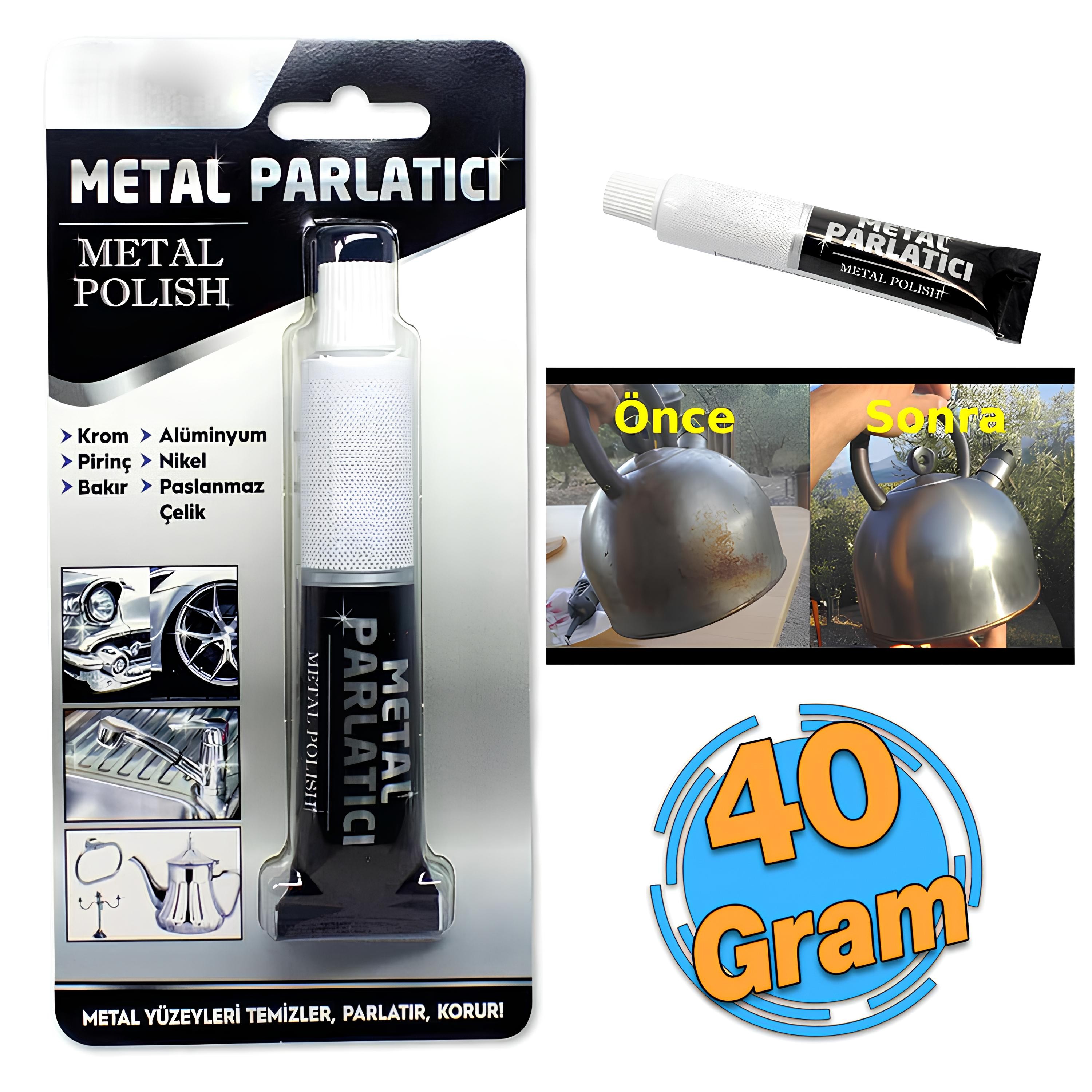 Metal Parlatıcı 40 Gram Krem Temizle Parlat Koruma Nikel Gümüş Alüminyum Bakır Prinç Cilalama 1 Adet