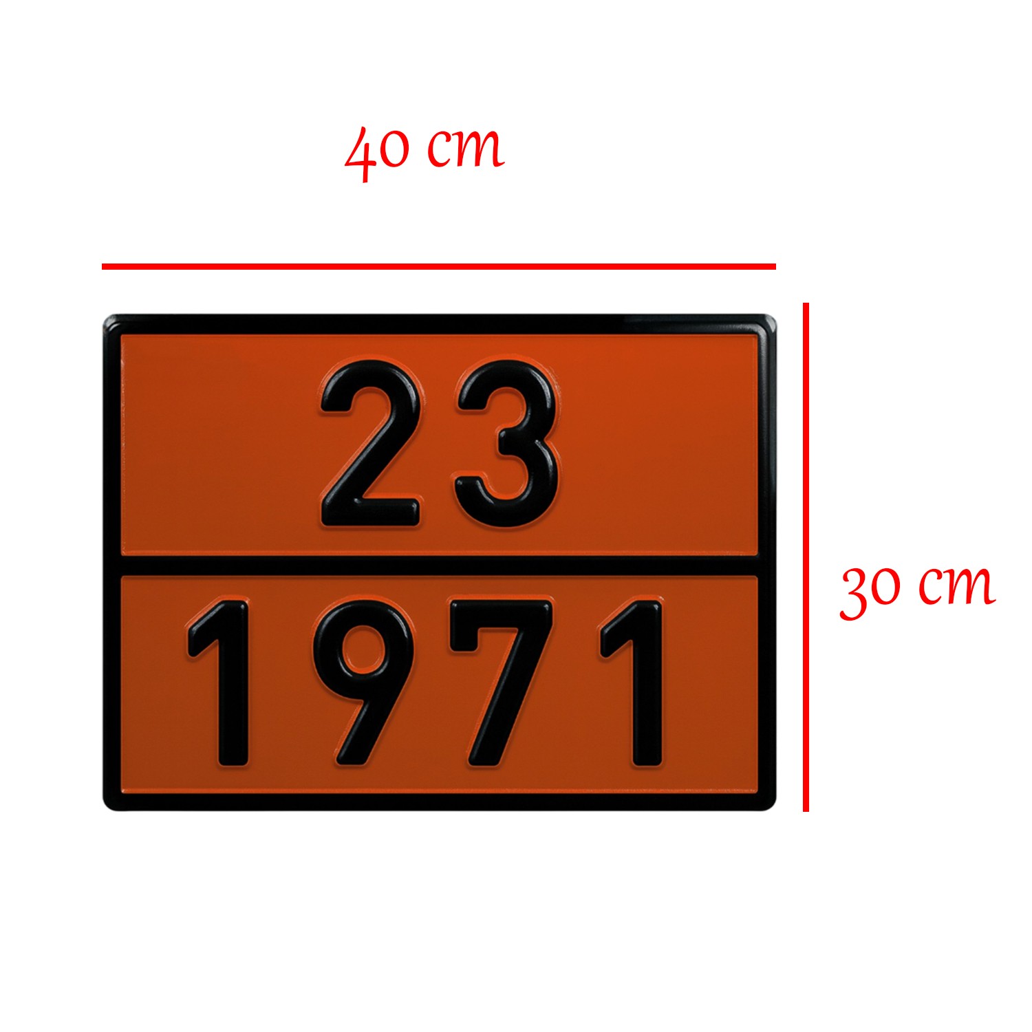 Metal 40x30 cm Levha (1 Çift) 23-1971 Doğalgaz Depolama Tüp Taşımacılık Tehlikeli Madde Uyarısı