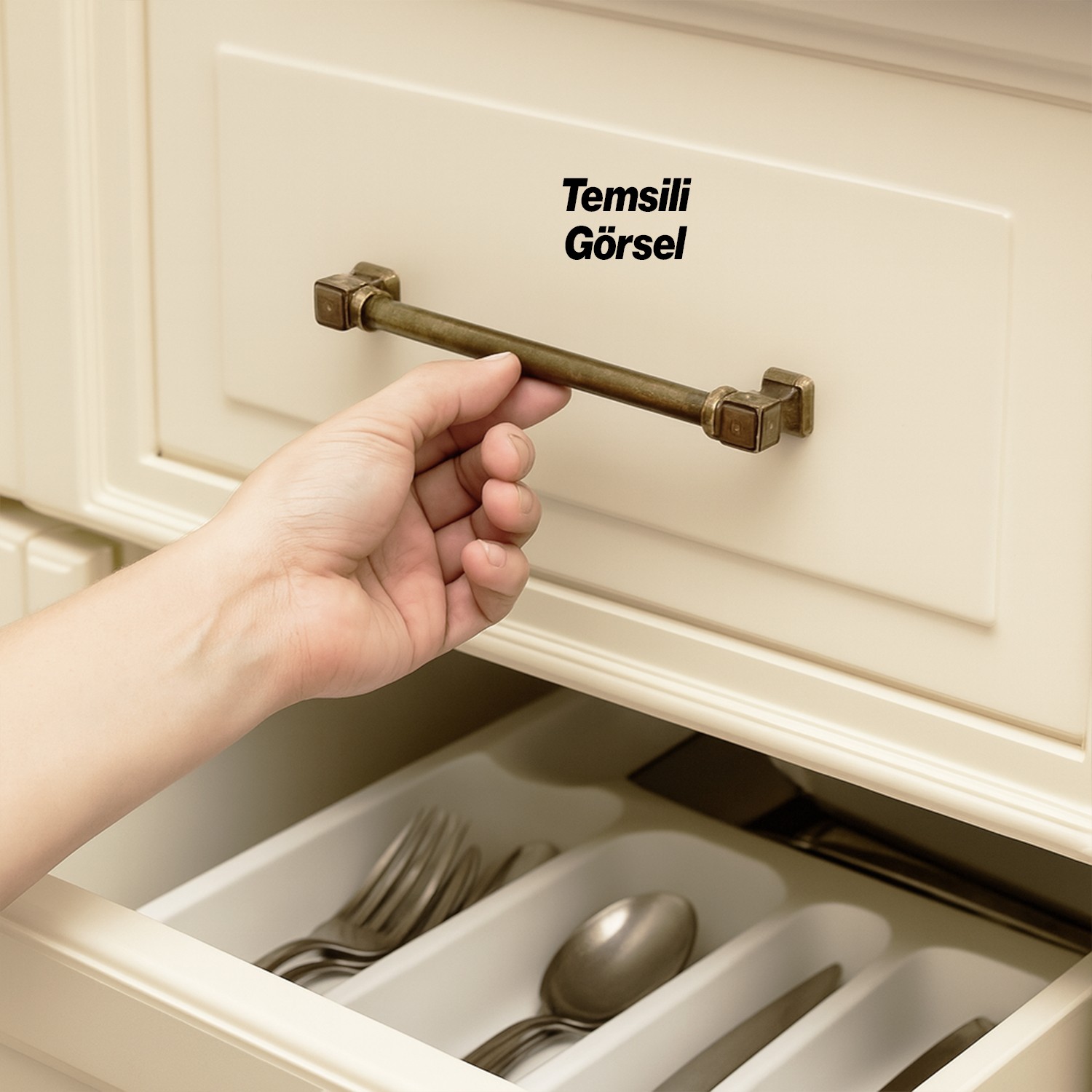 Talas Antik Sarı Eskitme Metal 192 mm 19.2 cm Mobilya Mutfak Çekmece Dolap Kulpu Kulbu Kulpları