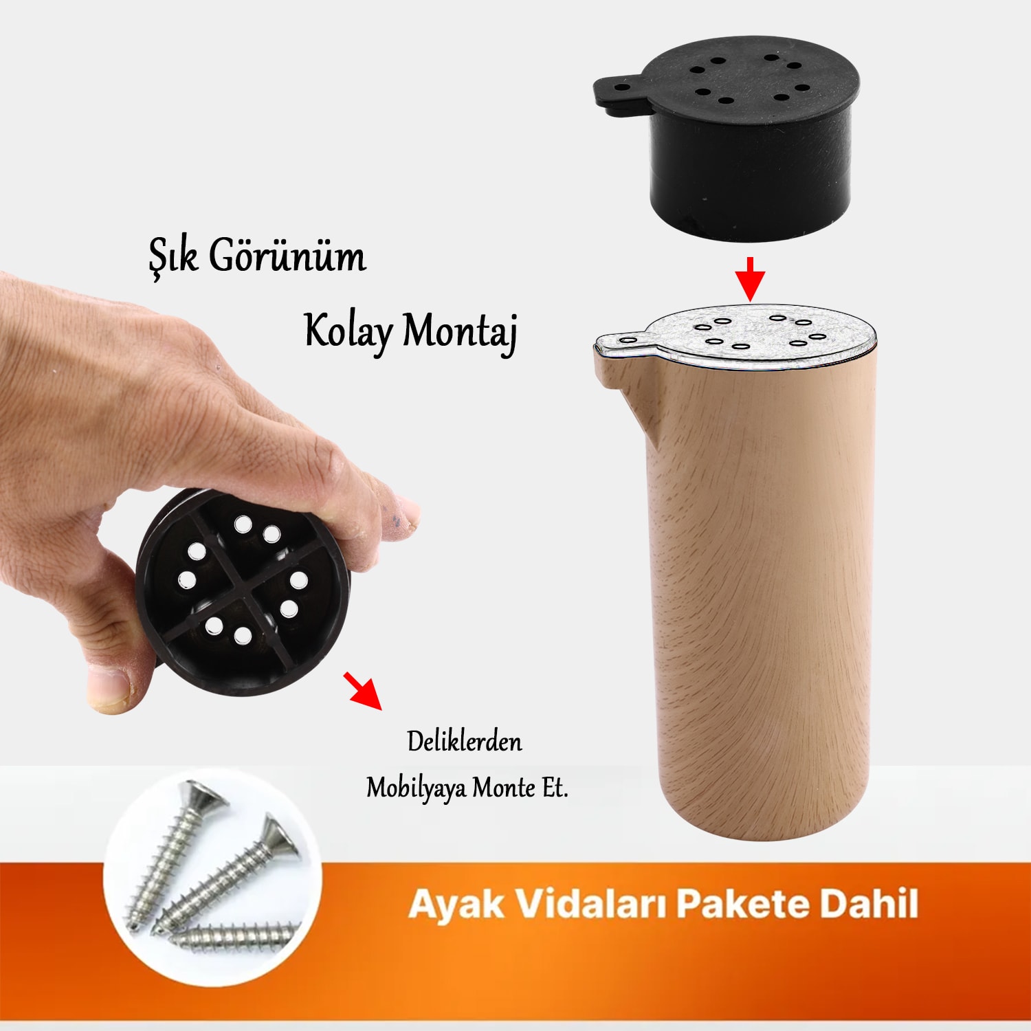 Plastik Terra Kubik Kayın Beji 15 cm Mobilya Kanepe Koltuk Yatak Baza Yükseltme Ayağı Ayakları