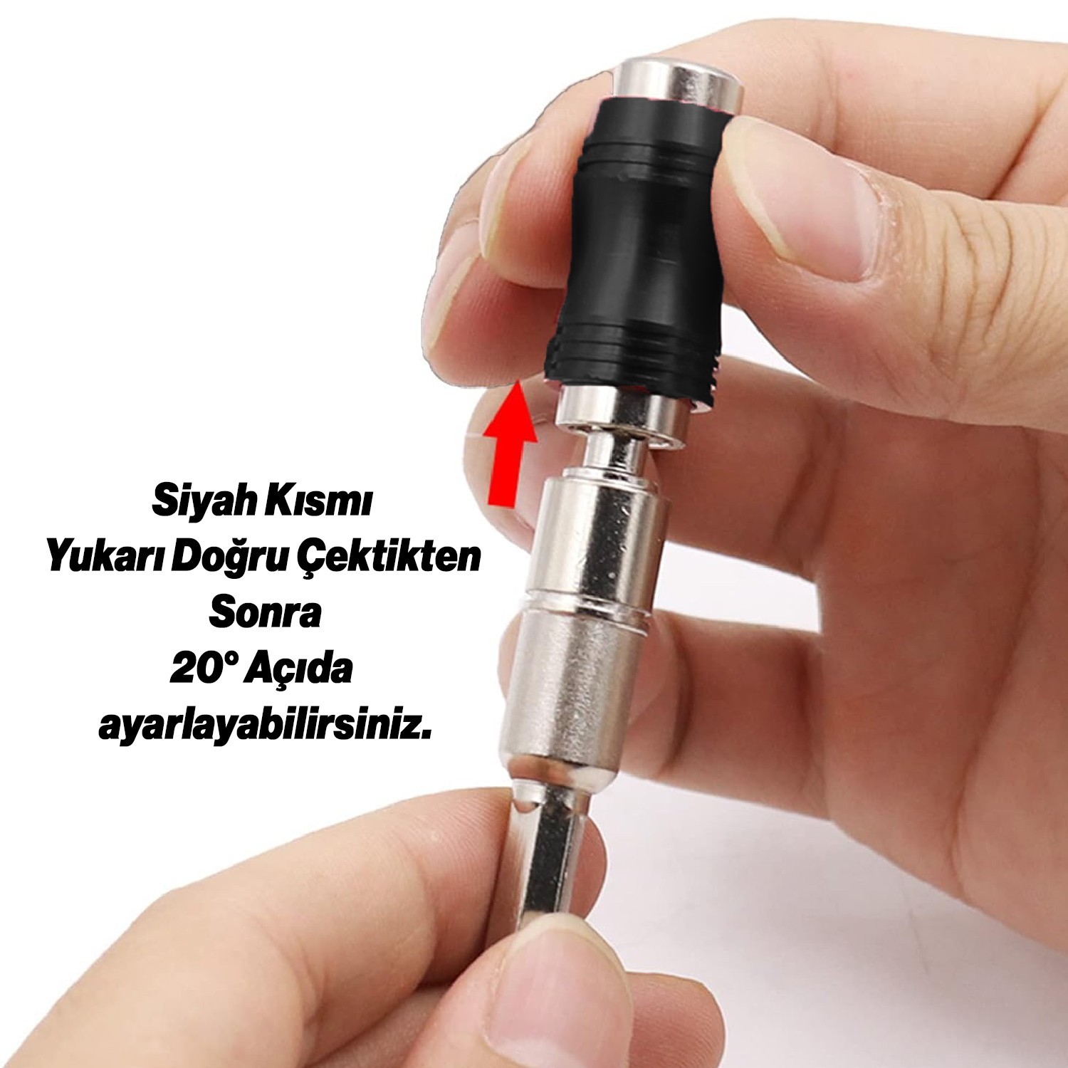 Açılı Oynar Başlıklı Bits Uç 1/4" 90 mm Manyetik Mıknatıslı Matkap Uyumlu 20° Lokma Ucu 1 Adet