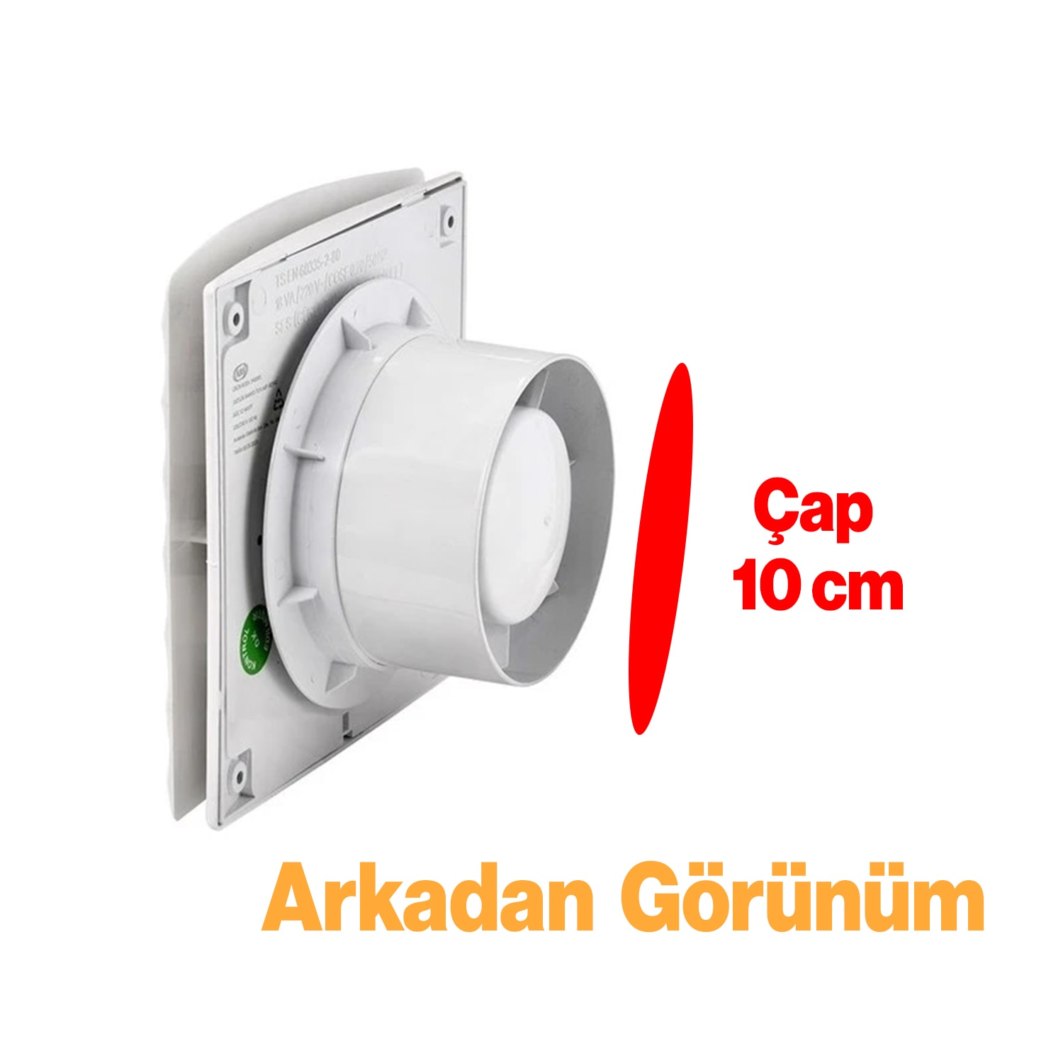 Süper Sessiz 12 W Kapaklı Düz Banyo WC Aspiratör Fanı 100 mm Duvar Tipi Tuvalet Hava Havalandırma
