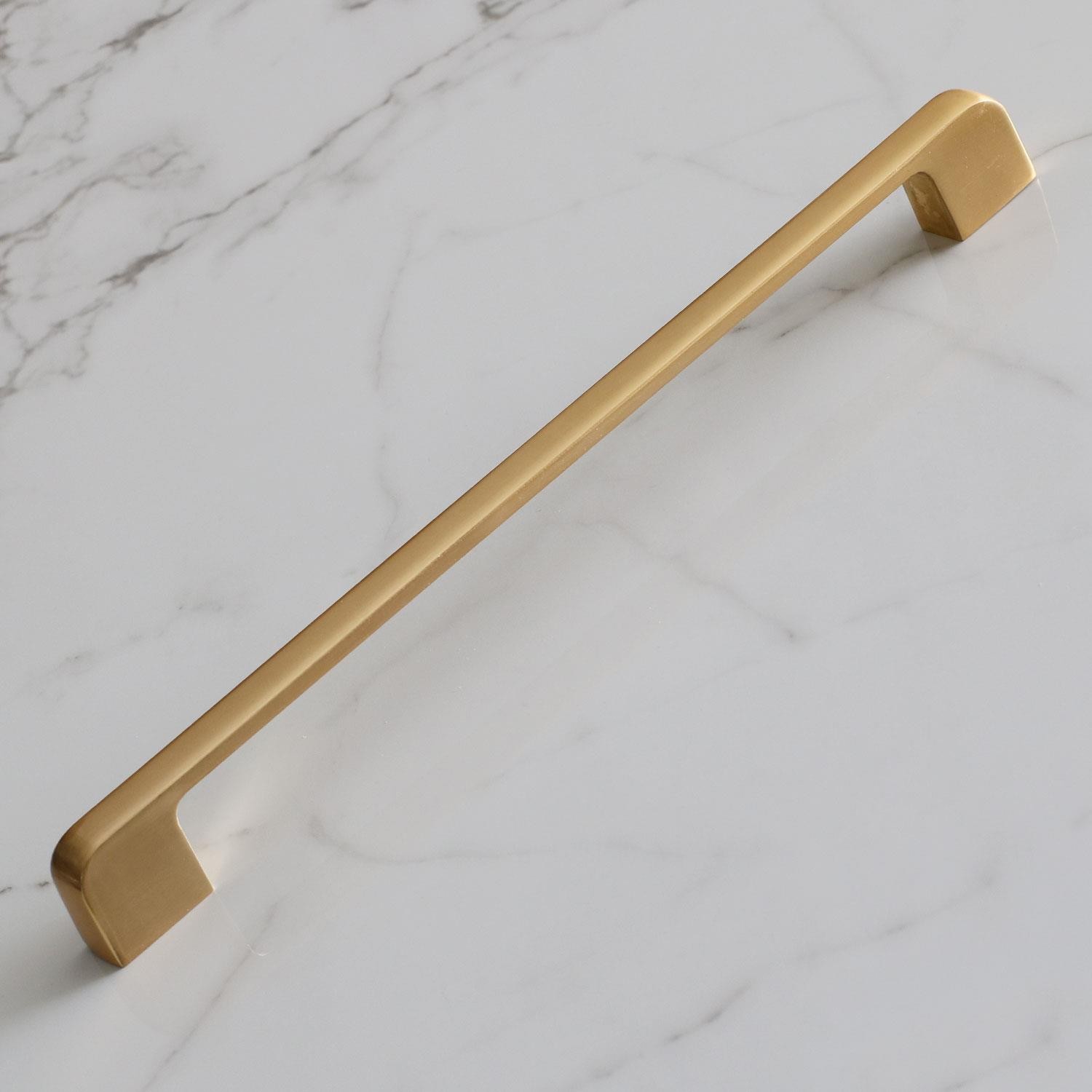 Arel Kulp Mutfak Mobilya Dolabı Çekmece Dolap Kulpları Kapak Kulpu Kulbu Mat Gold Altın 224 mm Metal