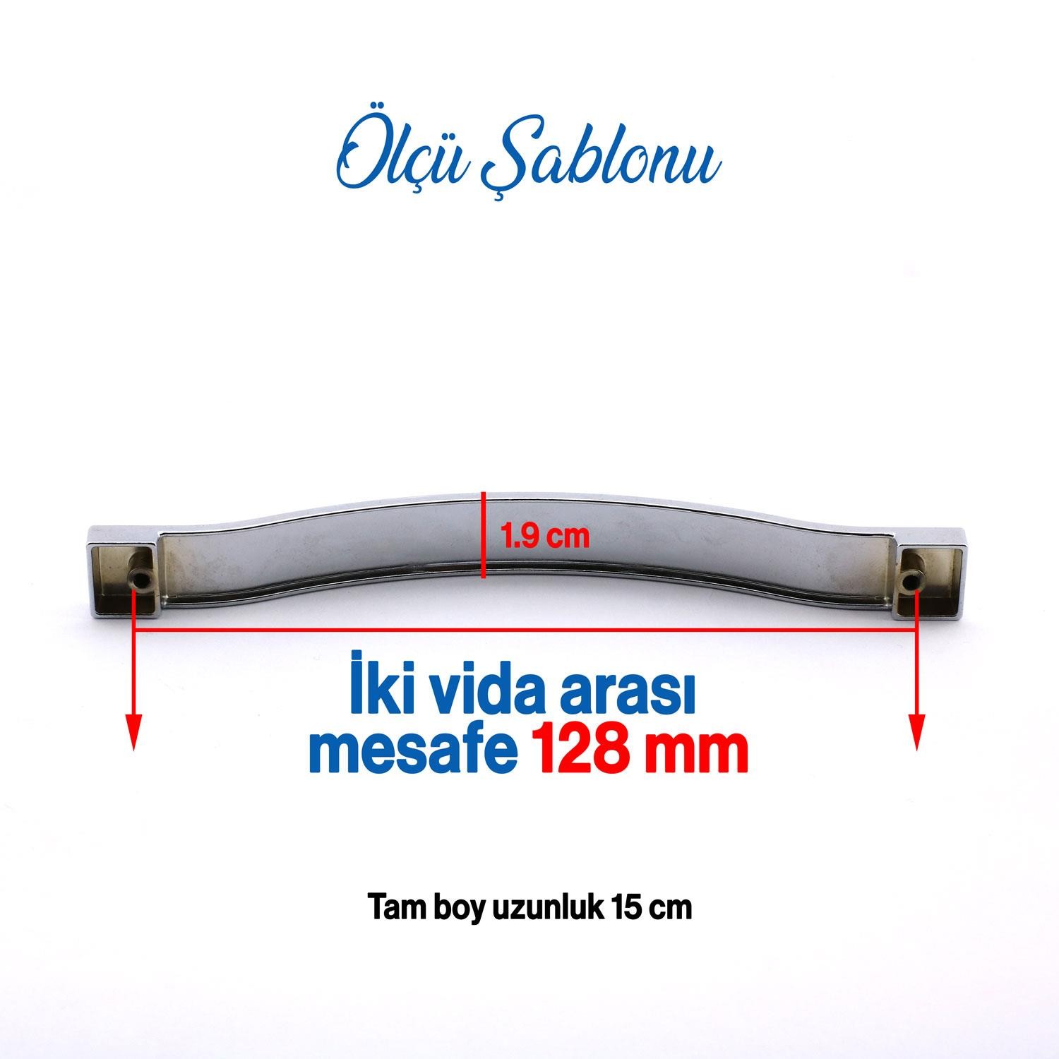 Akasya Kulp Mobilya Mutfak Dolabı Çekmece Dolap Kulpları Kapak Kulpu Kulbu Krom Renk 128 mm Metal