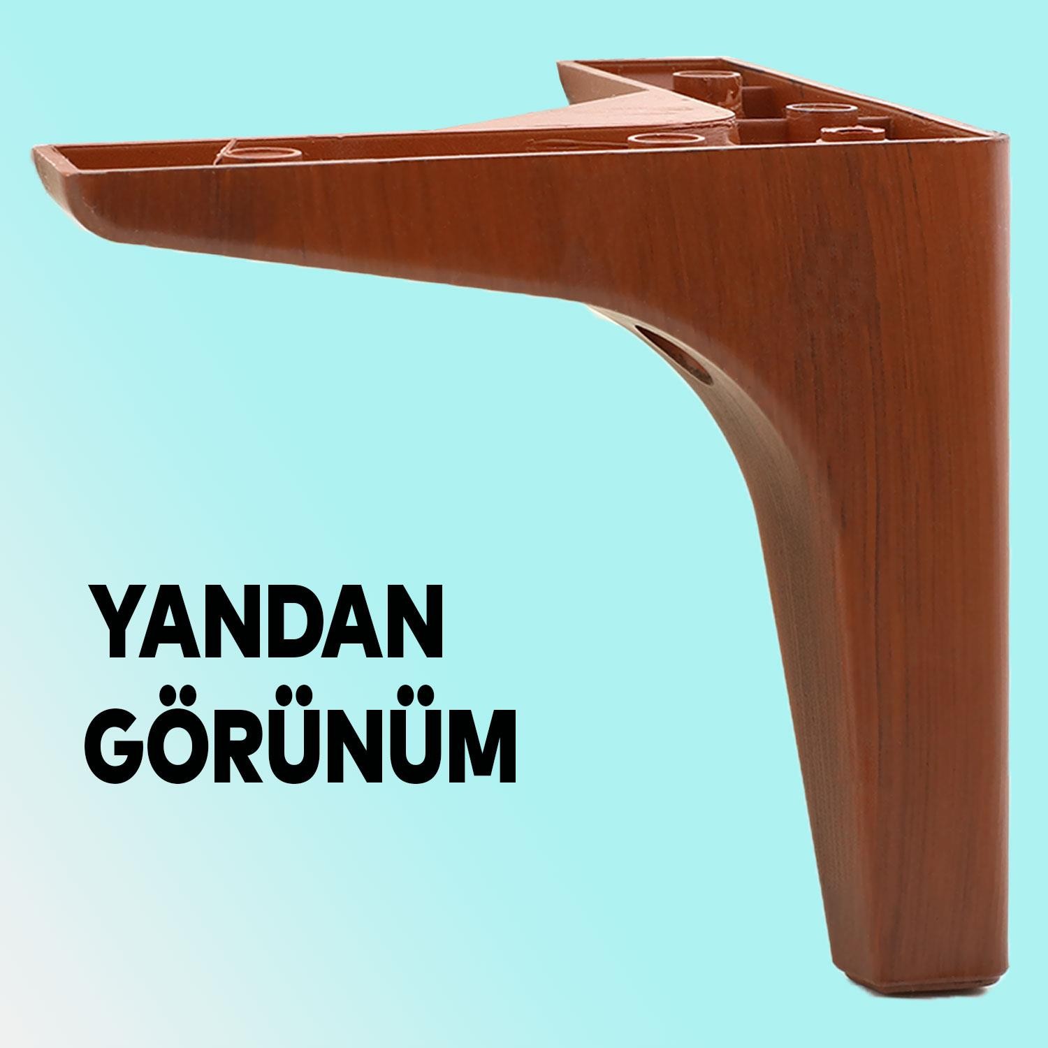 Sedef Lüks Mobilya Kanepe Sehpa Tv Ünitesi Koltuk Ayağı 14 Cm Ahşap Desenli Kahverengi Baza Ayakları