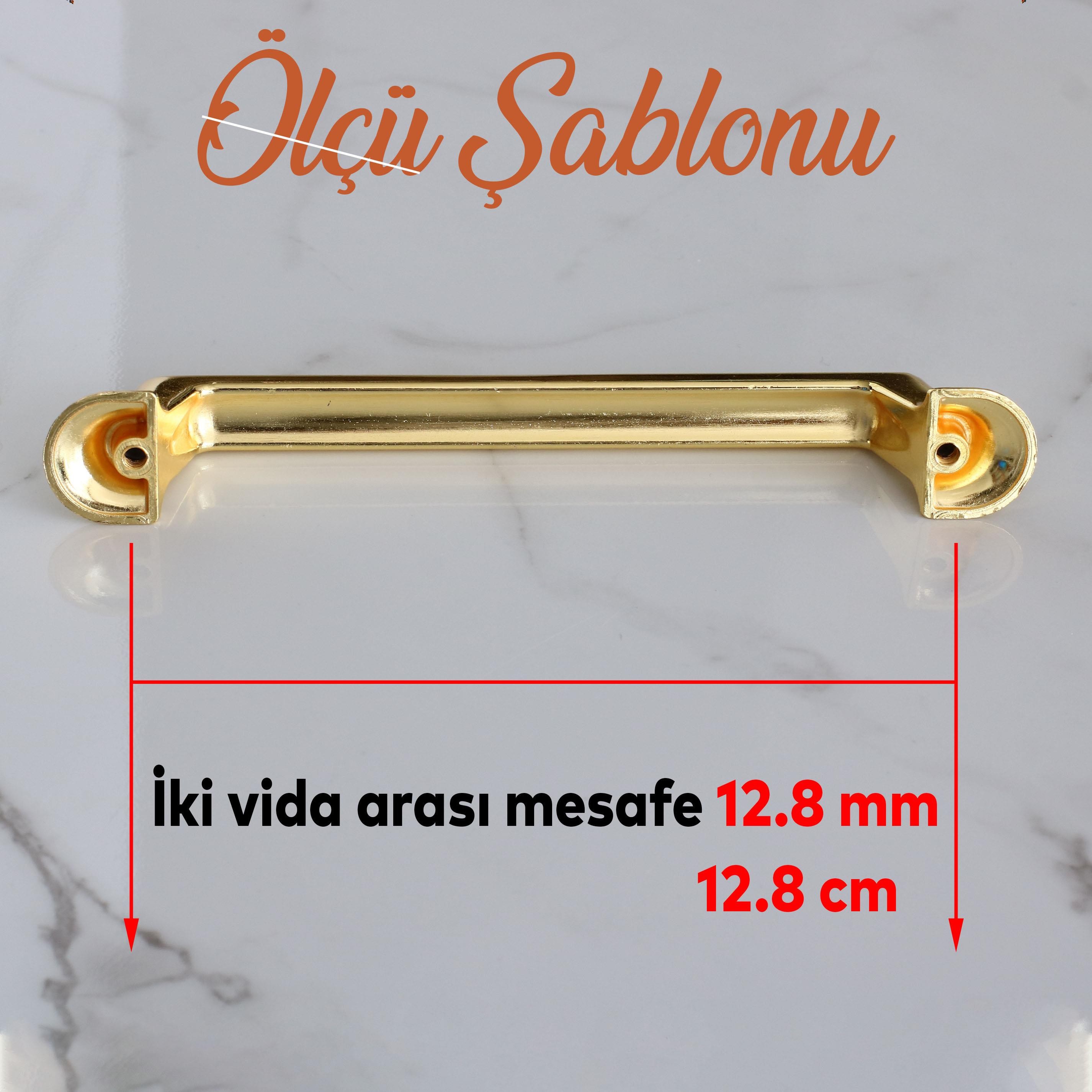 Gold Altın Metal Kulp 128 Mm-12.8 Cm Mobilya Çekmece Mutfak Dolabı Dolap Kapak Kulpları Kulbu