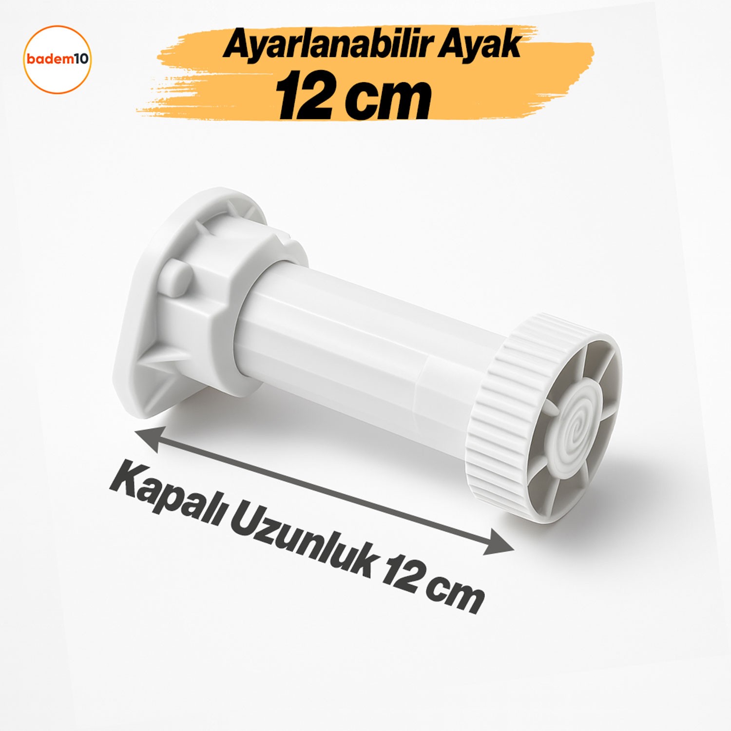 Ayarlanabilir 8 Adet 12 Cm Plastik Ayak Dolap Mobilya Tezgah Yükseltici Yükseltme Ayağı Ayakları