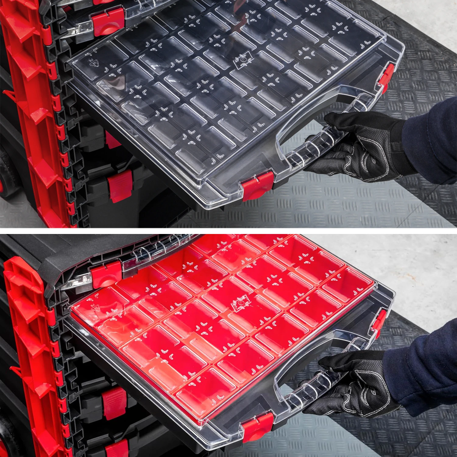 Tekerlekli 5 Katlı Taşınabilir 70 Litre Organizer Bölmeli Kulplu Kilitli Takım Çantası Alet Çanta