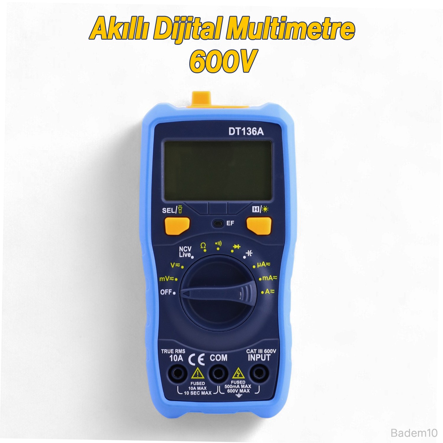 600V Dijital Multimetre Elektrik Ölçü Cihazı Aleti Ampermetre Direnç Akım Voltaj Ölçer