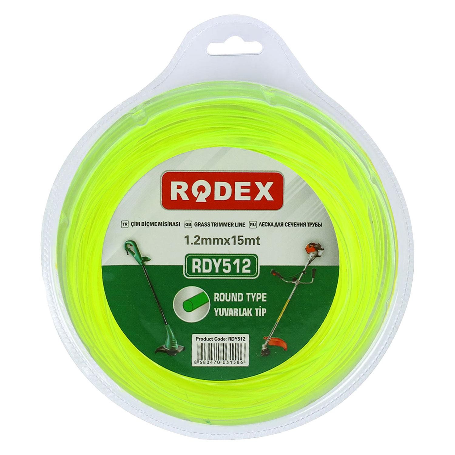 Rodex RDY512 Misina Motorlu Tırpan Yuvarlak Misina 1.2 mm 15 Metre Çim Ot Biçme Teli