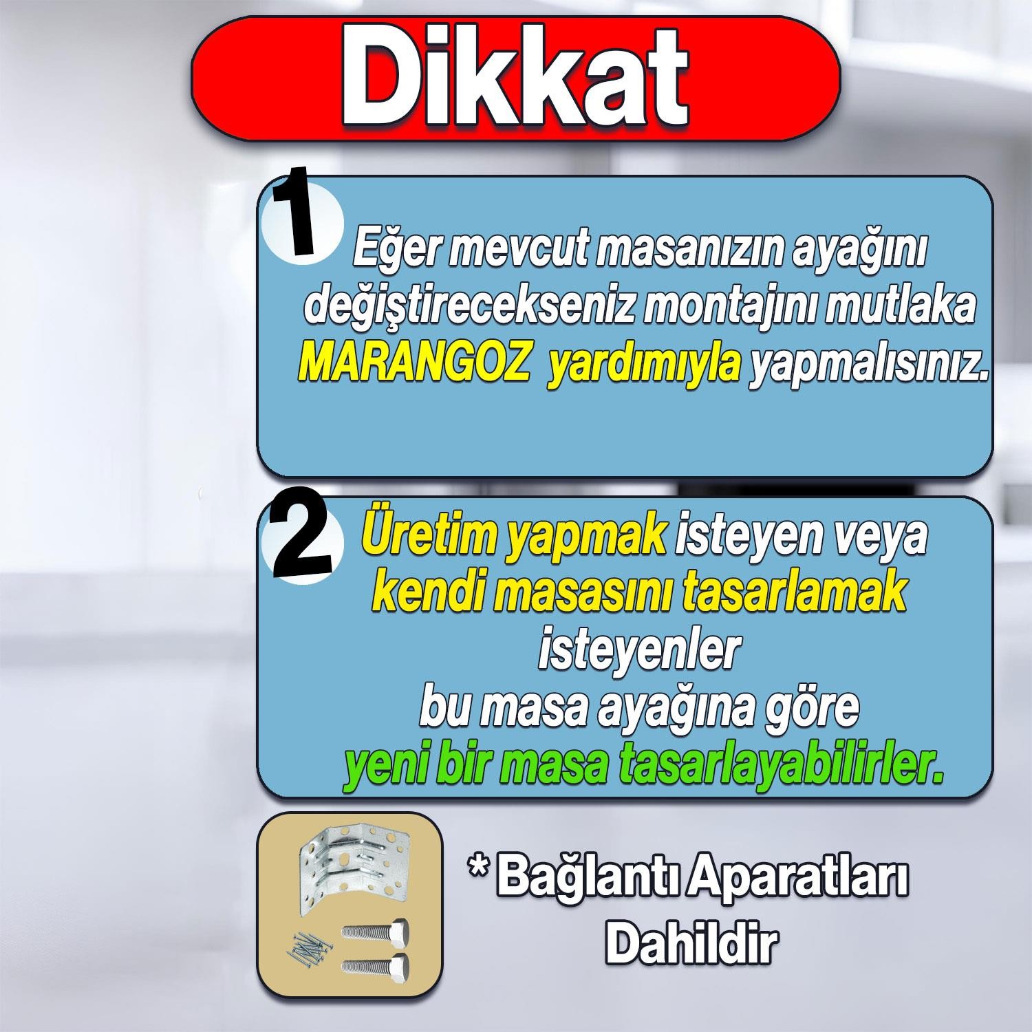 4 Adet Lukens Masa Dresuar Ayağı 75 cm Plastik Beyaz Ayak Mutfak Yemek Masası Mobilya Ayakları