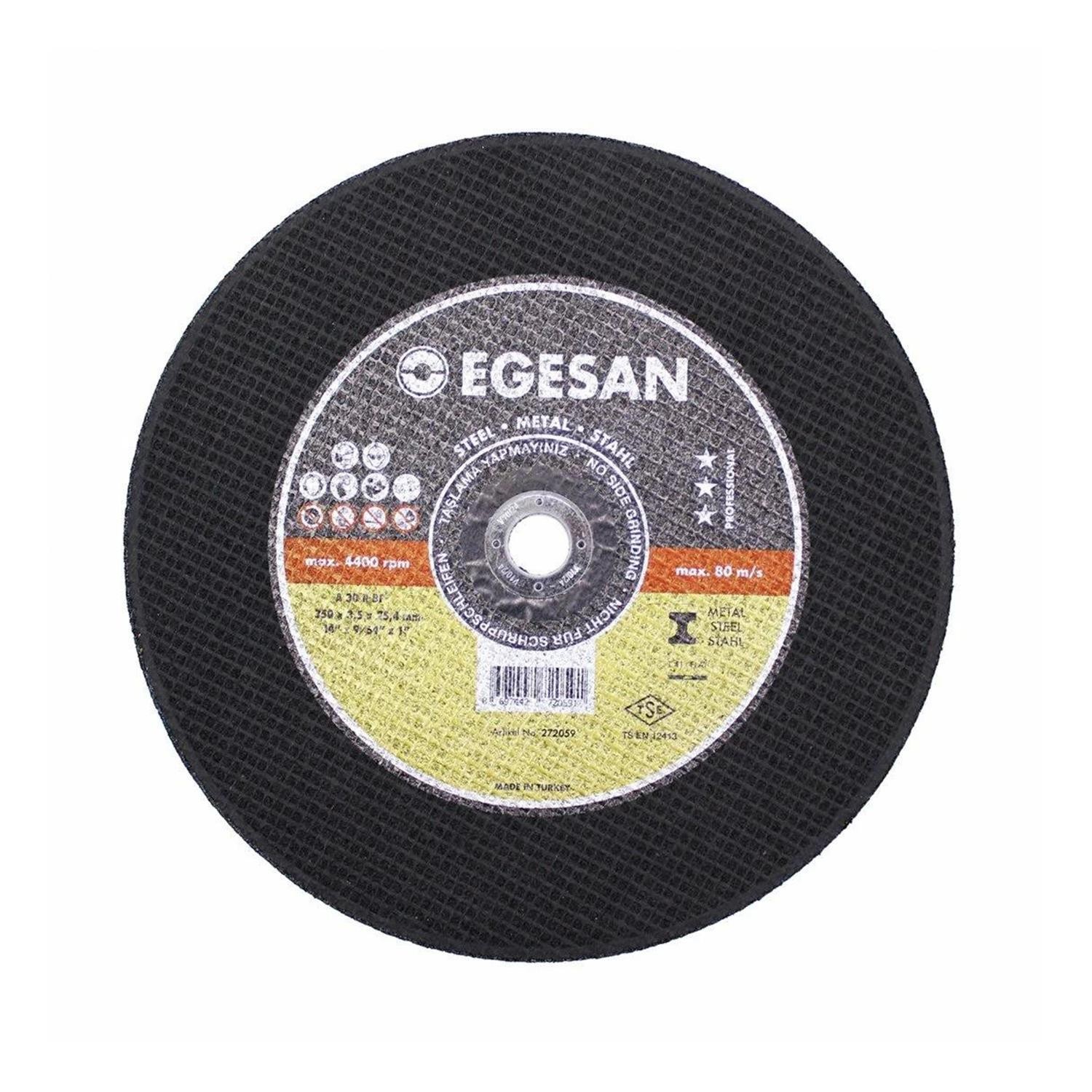 Egesan Metal Kesici Taş Disk Taşlama Spiral Demir Kesme Diski 350x3.5x25.4 mm