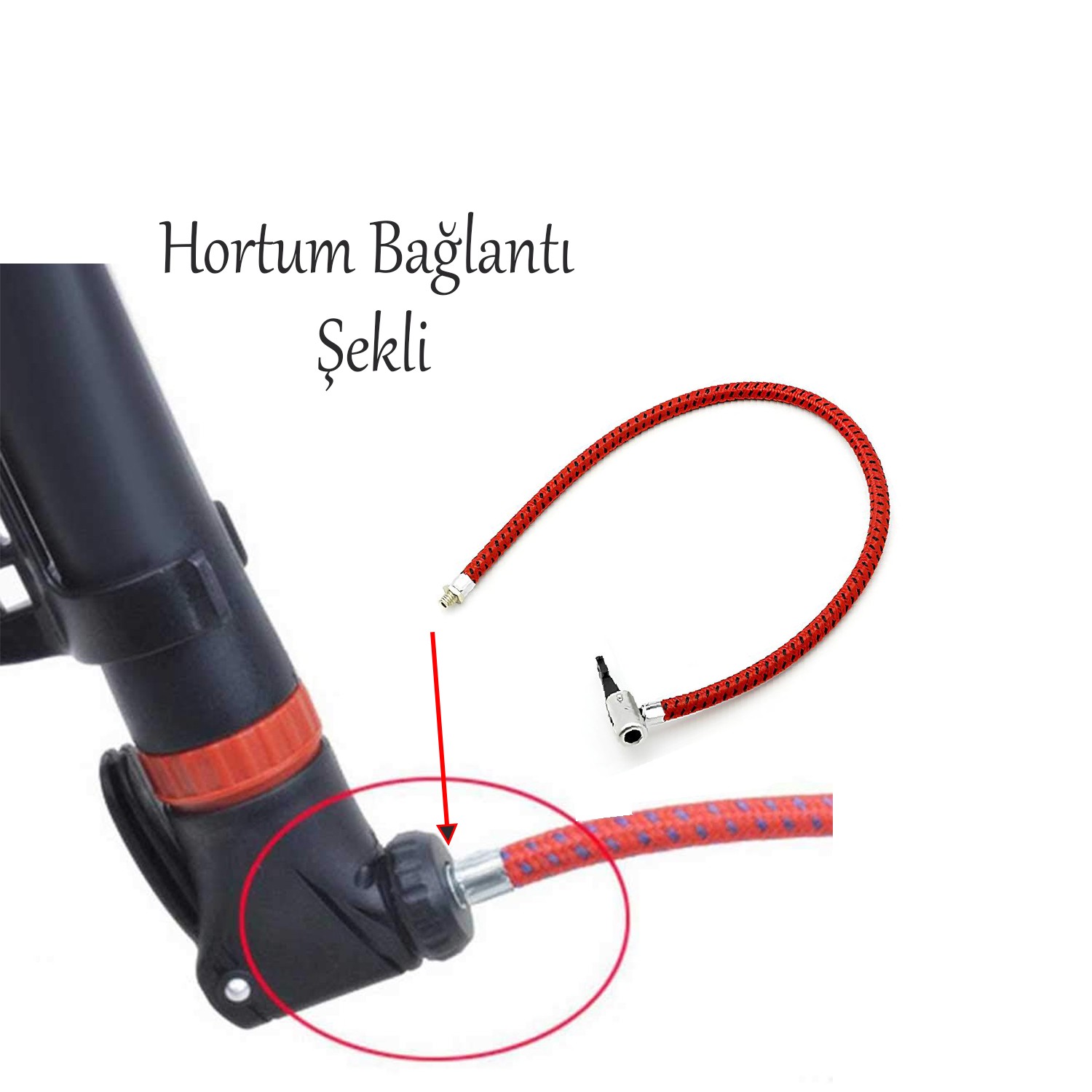 Bisiklet Pompası Hortumu Yedeği 1 Adet Kopmaz Sağlam 50 cm Standart