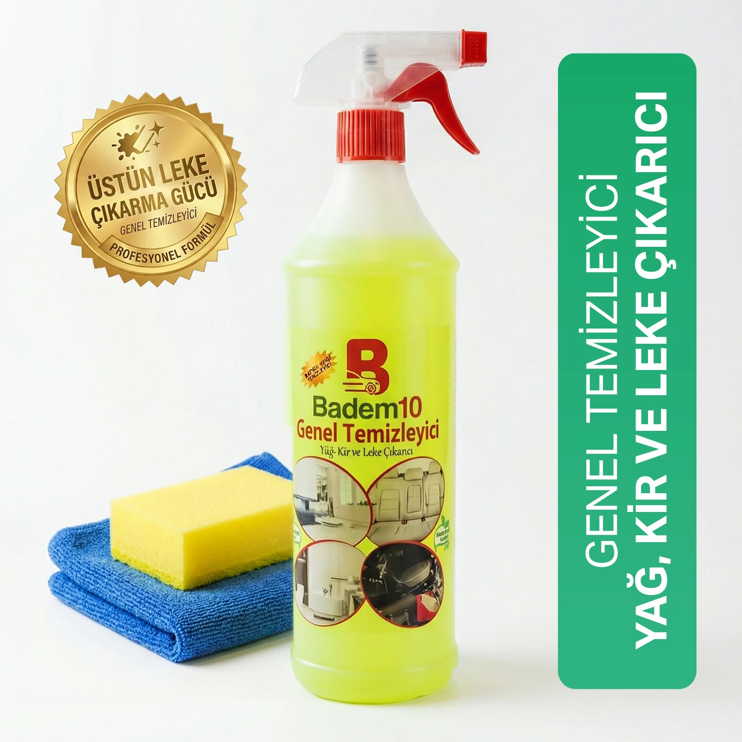 Genel Temizleyici Yağ Kir ve Leke Çıkarıcı 1000 ml Oto Mutfak Ev Kullanımında Üstün Leke Çıkarıcı