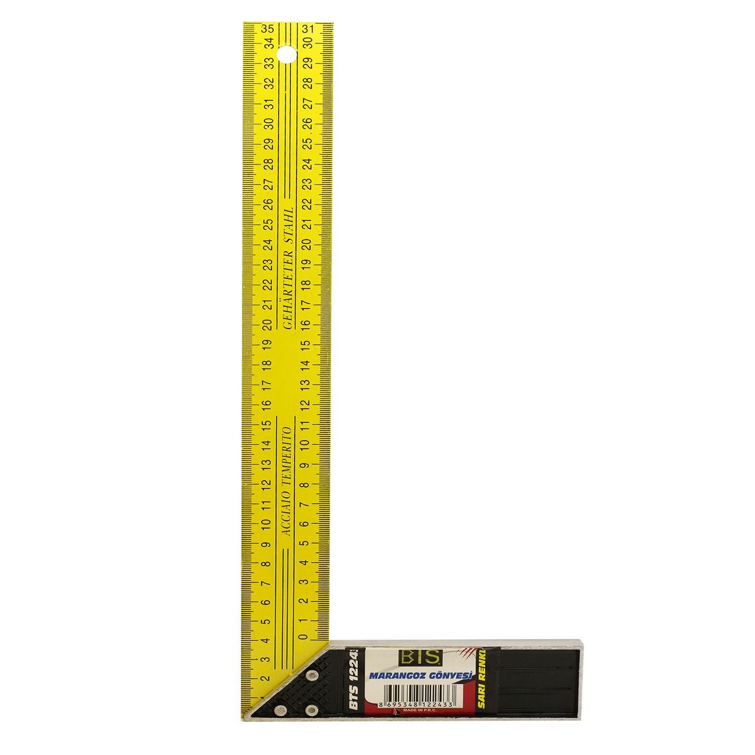 BTS Marangoz Gönye 45 cm Alüminyum Açı Ölçer Cetvel (12247)
