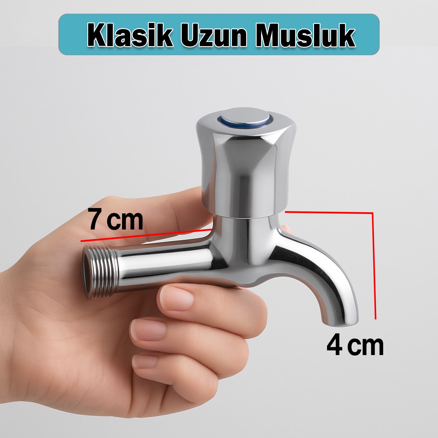 Klasik Uzun Musluk Pirinç Gövde Sızdırmaz Metal Dayanıklı Lavabo Musluğu Krom Paslanmaz Çeşme