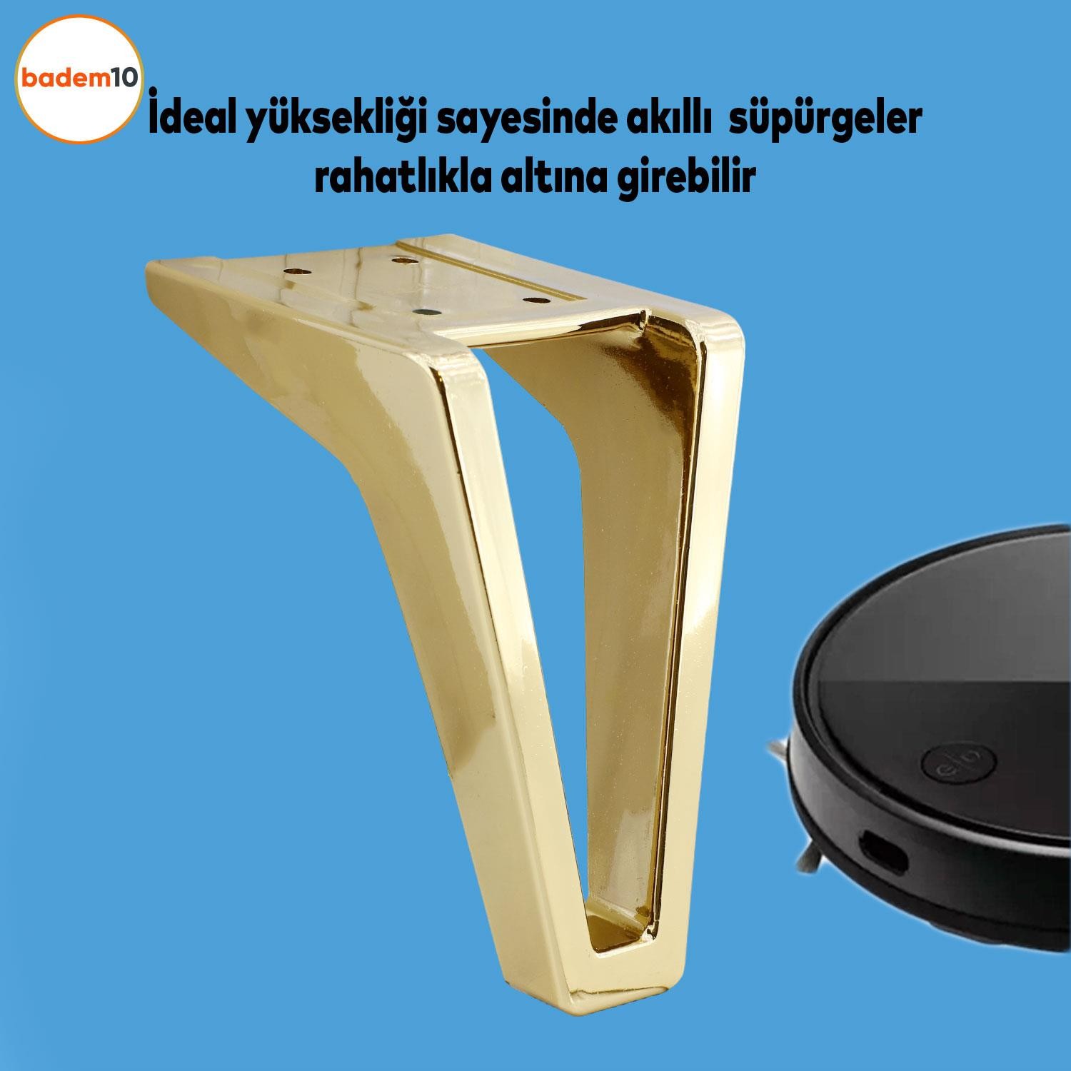 Penta Lüks Mobilya Kanepe Sehpa Tv Ünitesi Koltuk Ayağı 15 Cm Altın Gold Baza Ayakları
