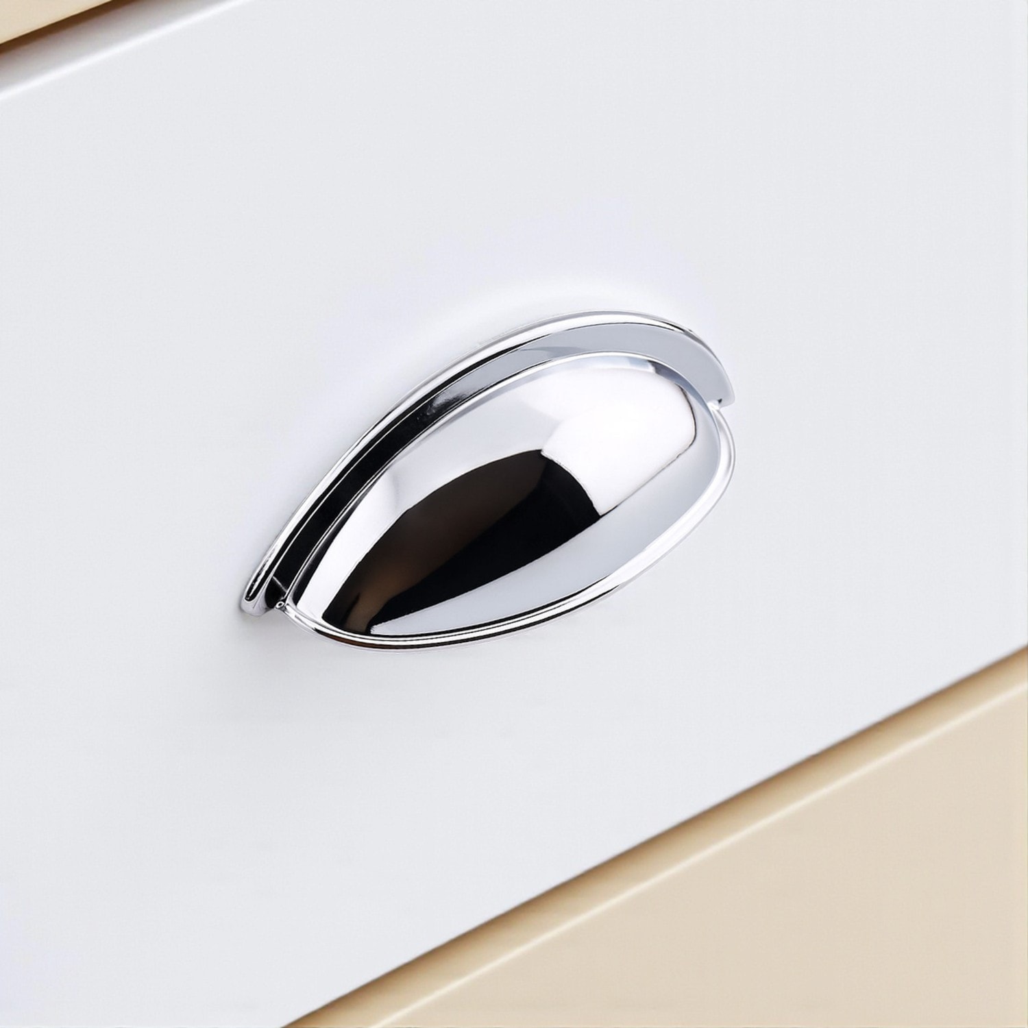 Çanak Kulp 5 ADET 64 mm Krom Gümüş Metal Mobilya Çekmece Dolap Kapak Kulpu Modern Mutfak Kulpları