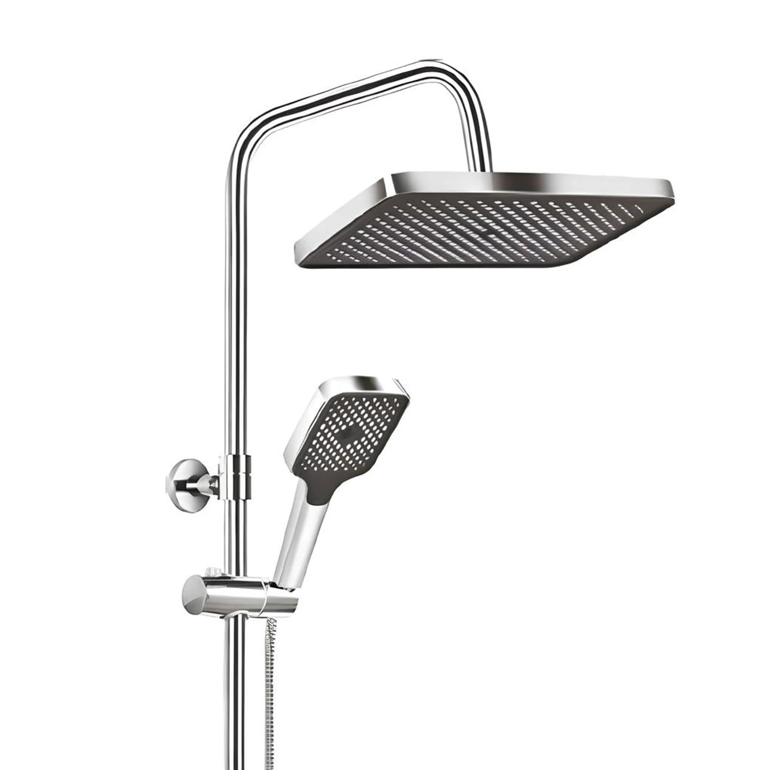 Regnum Duş Seti Tam Takım Beyaz Krom Lüks Yağmurlama Fonksiyonlu Başlıklı Sistemi Tek Fonksiyon