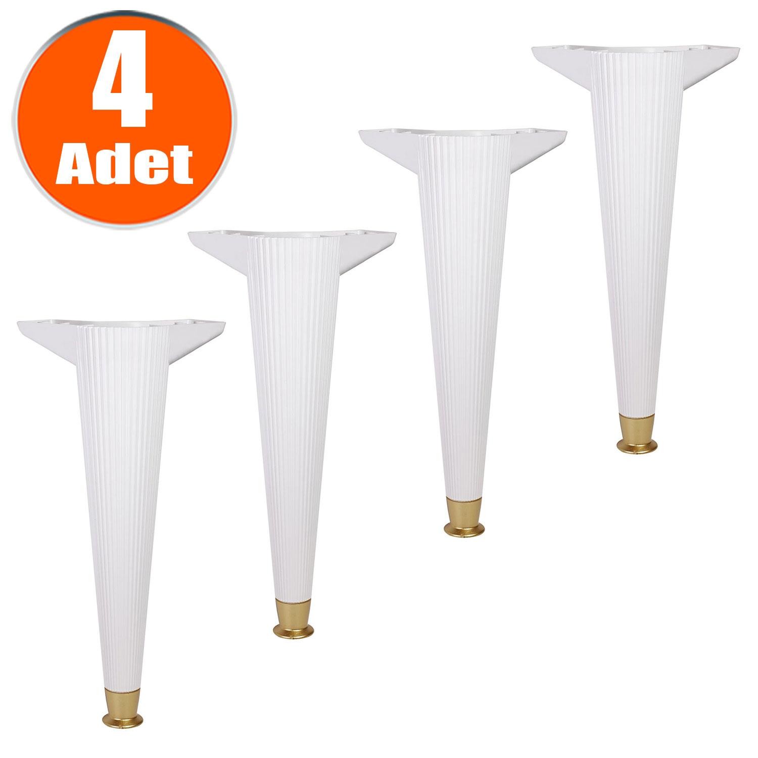 Nobel Nefes Masa Ayağı Plastik Beyaz Altın Ayak 40 Cm (4 ADET)