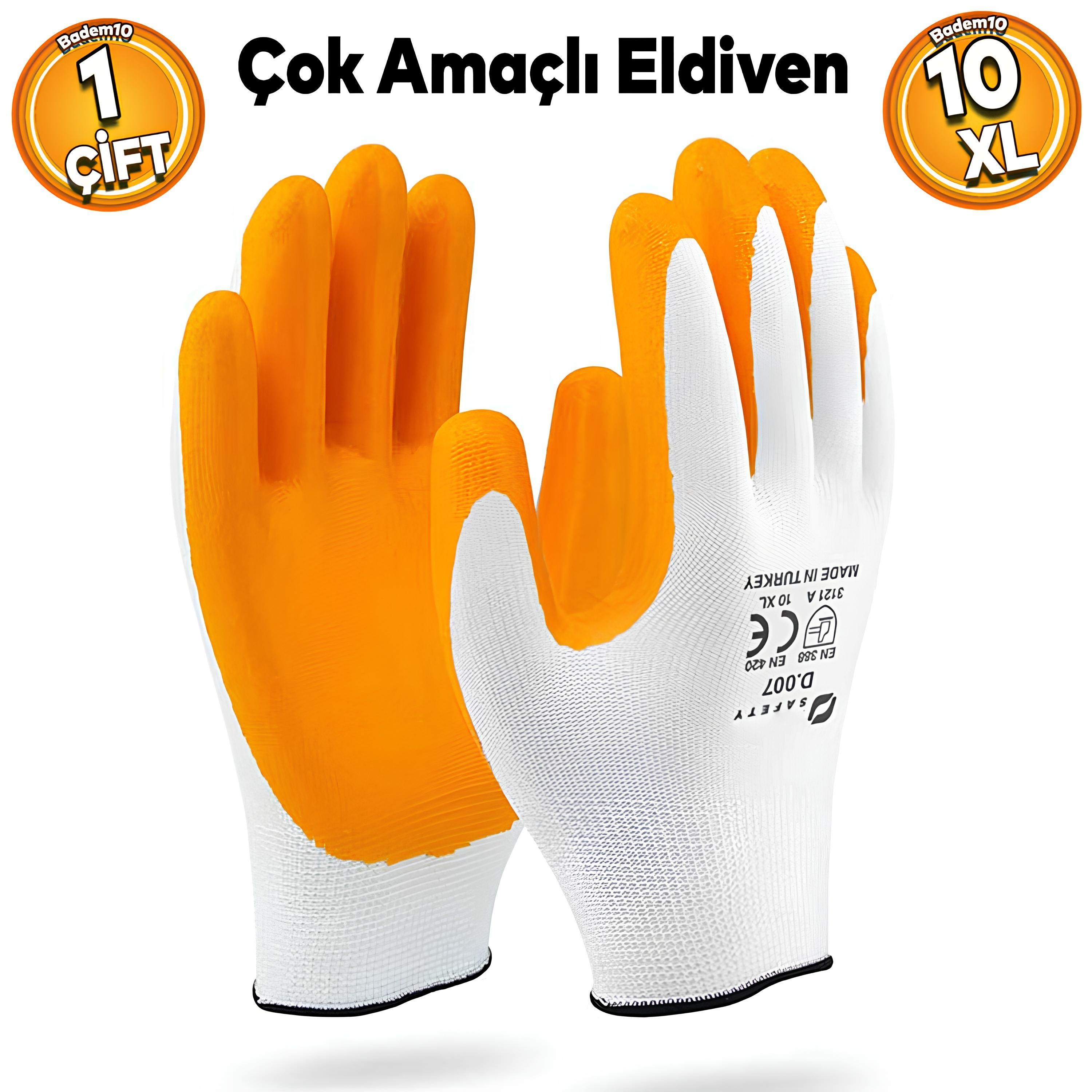 Genel İş Eldiveni İnşaat Sanayi Bahçe Paketleme Makine Ambalaj Eldiveni Eldiven 10 XL (1 ÇİFT)