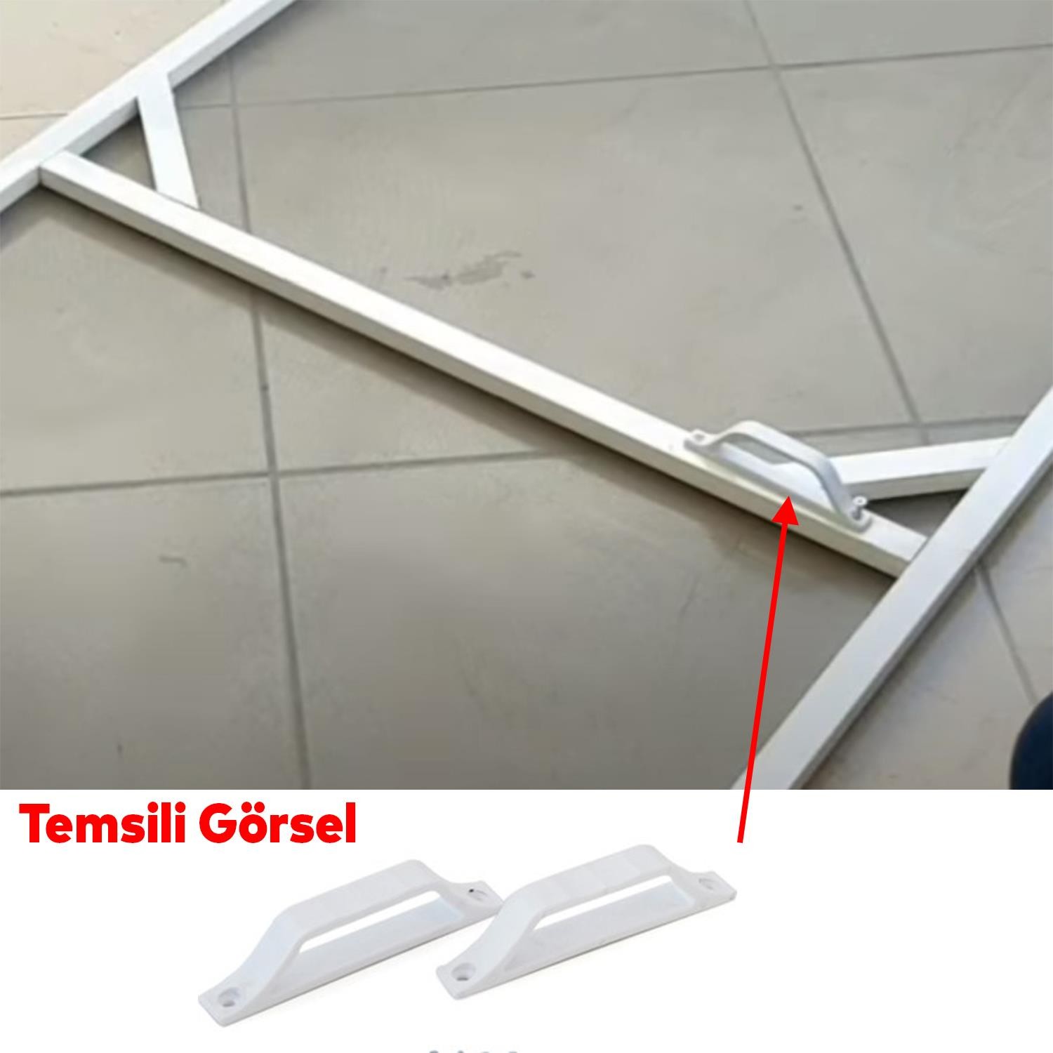 Pimapen PVC Pencere Kapı Sineklik Kolu Plastik D Tutucu Tutamağı 2 Adet