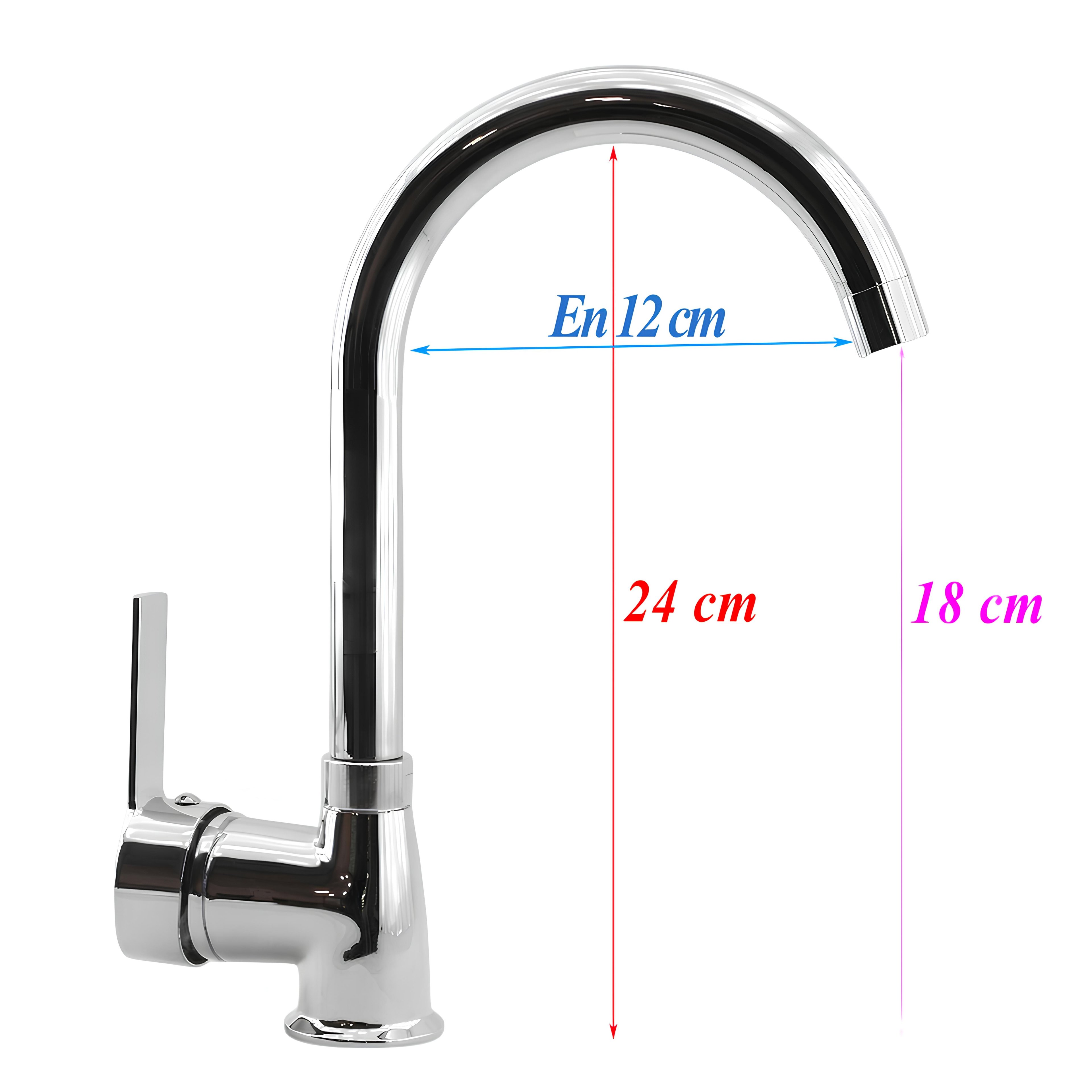 Lara Mix Kısa Batarya Krom Lavabo Banyo Mutfak Musluğu Musluk Mermer Tezgah Üstü Çift Su Giriş Evye