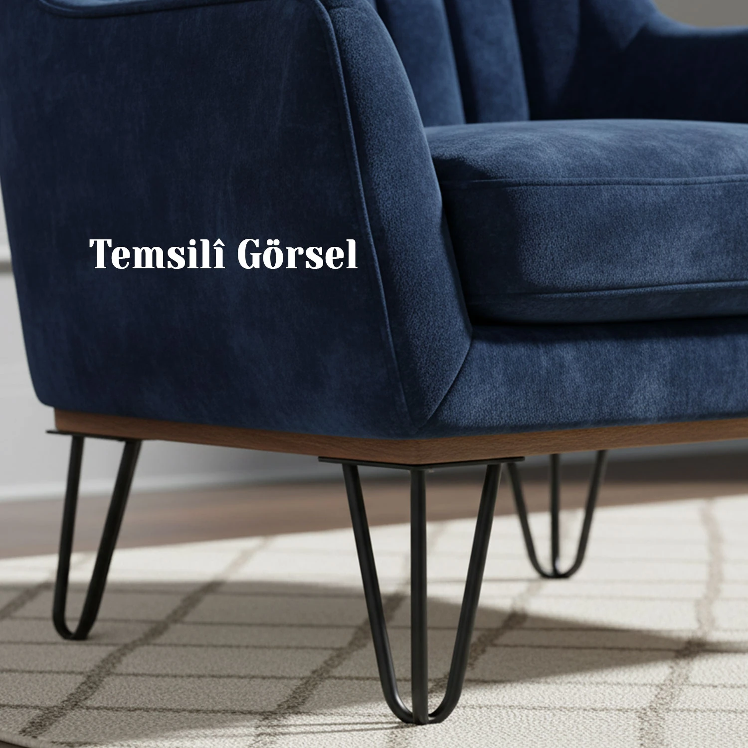 Martı 12 cm Siyah Metal Mobilya Ayağı Üçgen Modern Tasarım Koltuk Sehpa Masa TV Ünitesi Uyumlu