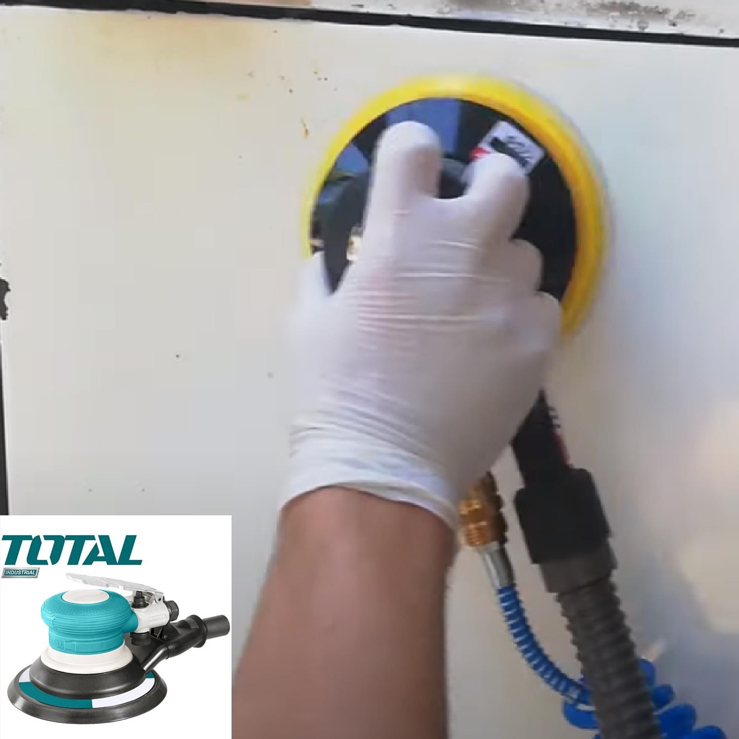 Total 1050 Rpm Havalı Zımpara Makinası TAT91512 Ahşap Duvar Yüzey Zımparalama 150 mm