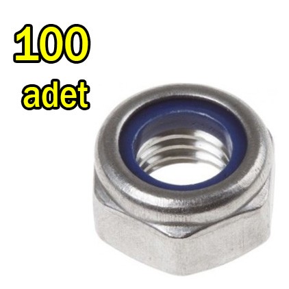 Sızdırmaz Fiberli Çelik Somun M12 100 Adet