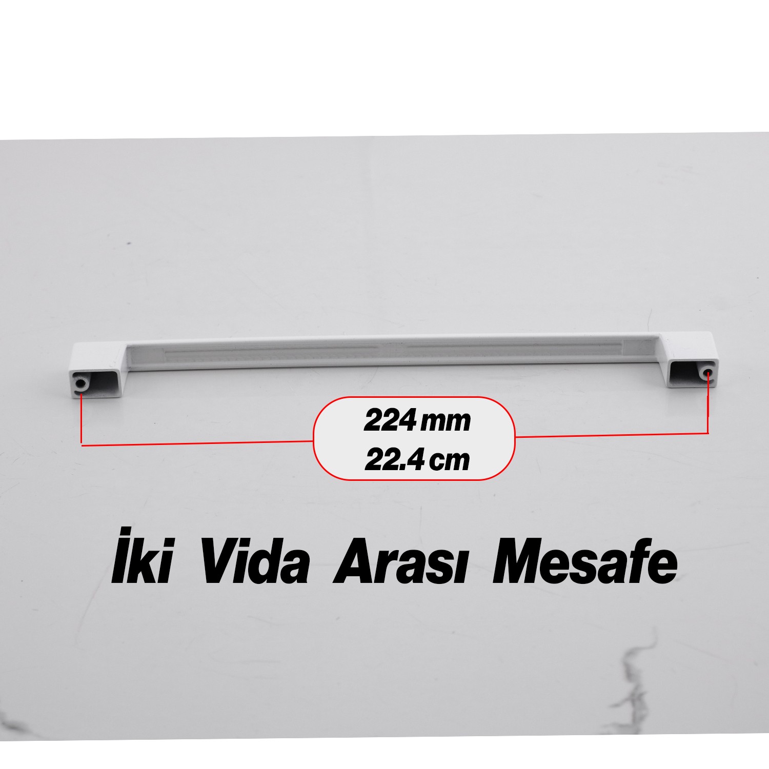 Gölcük Beyaz Renk Metal Kulp 224 Mm-22.4 Cm Mobilya Çekmece Mutfak Dolabı Dolap Kulpları Kulbu Kulpu